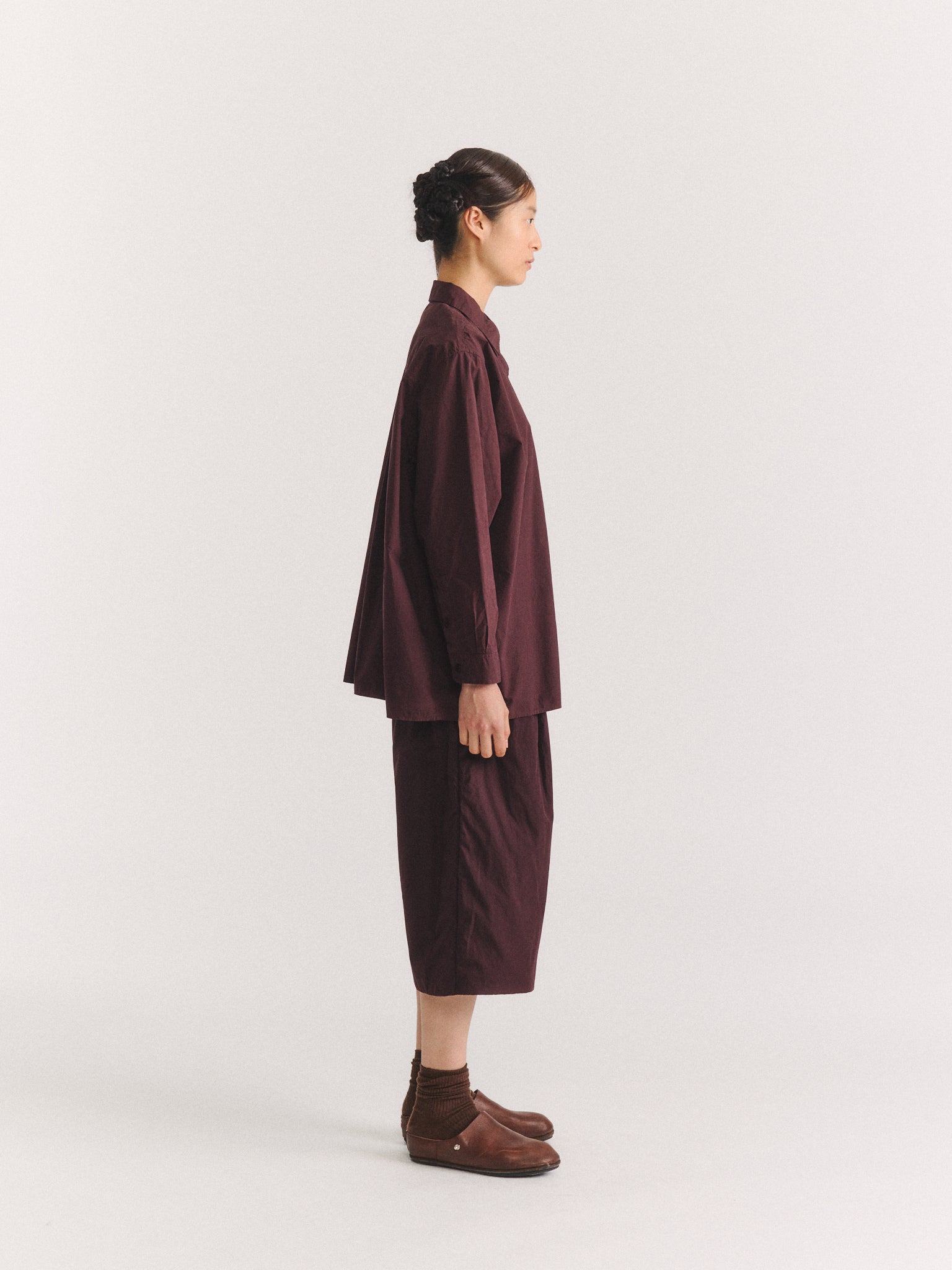 NAOMI SHIRT - L COT - BURGUNDY