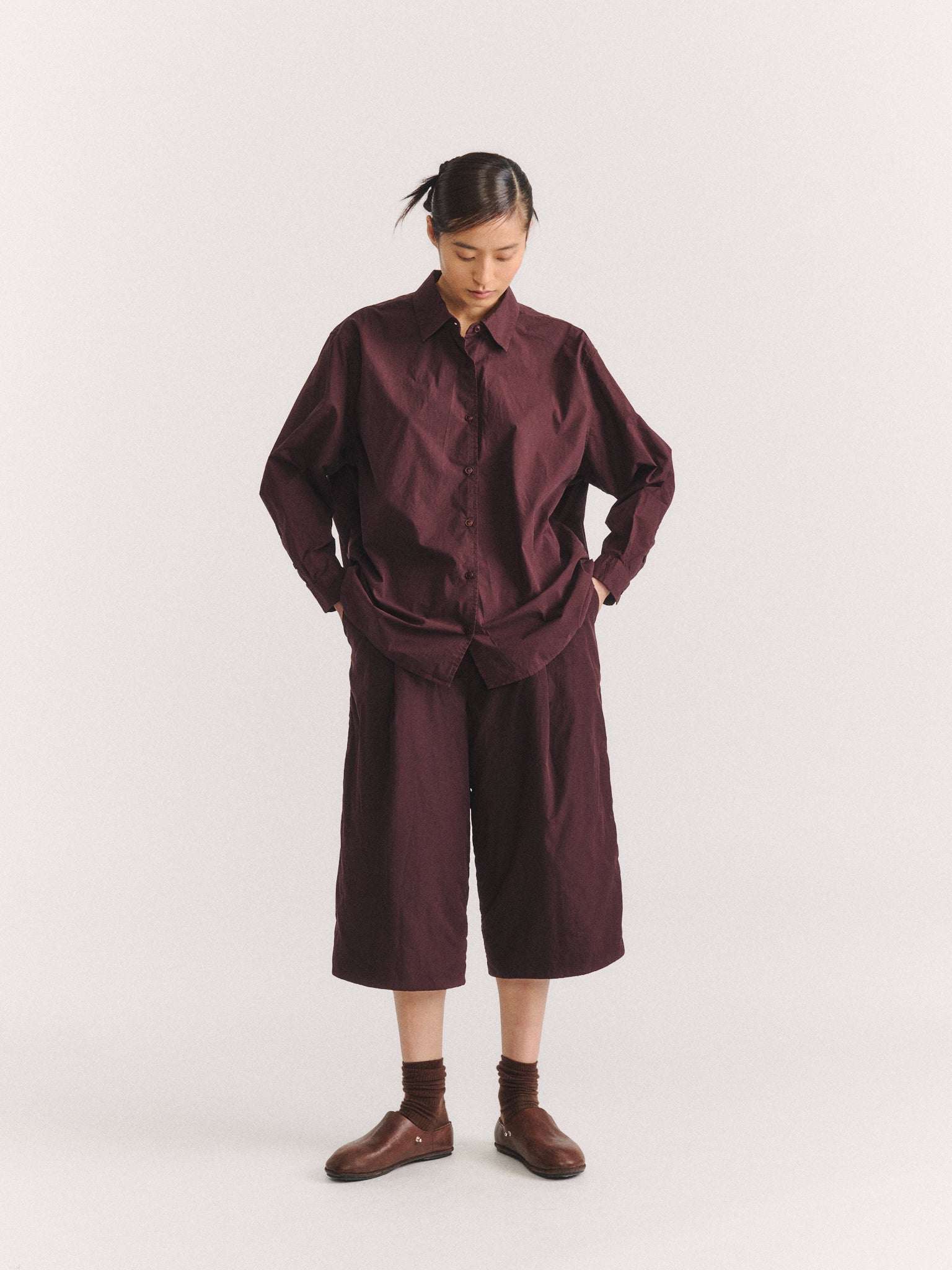 NAOMI SHIRT - L COT - BURGUNDY