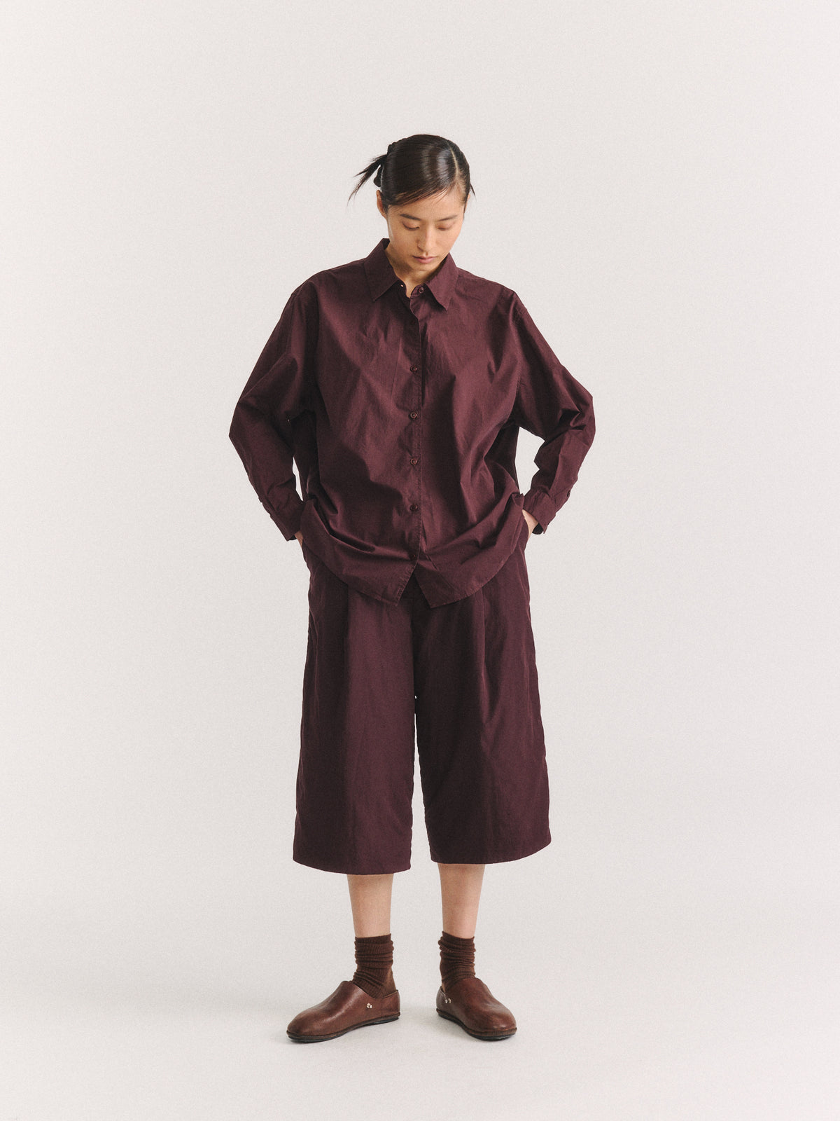 NAOMI SHIRT - L COT - BURGUNDY