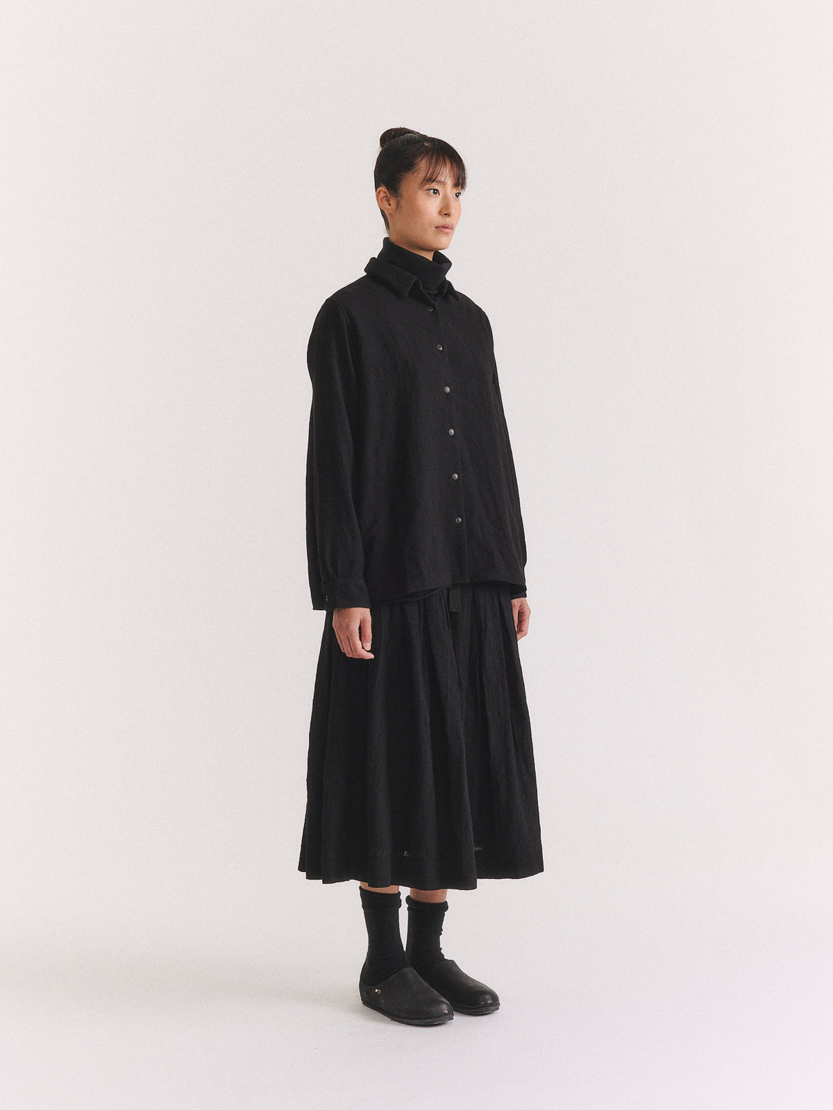 MARIA SHIRT - OPEN WEAVE - BLACK