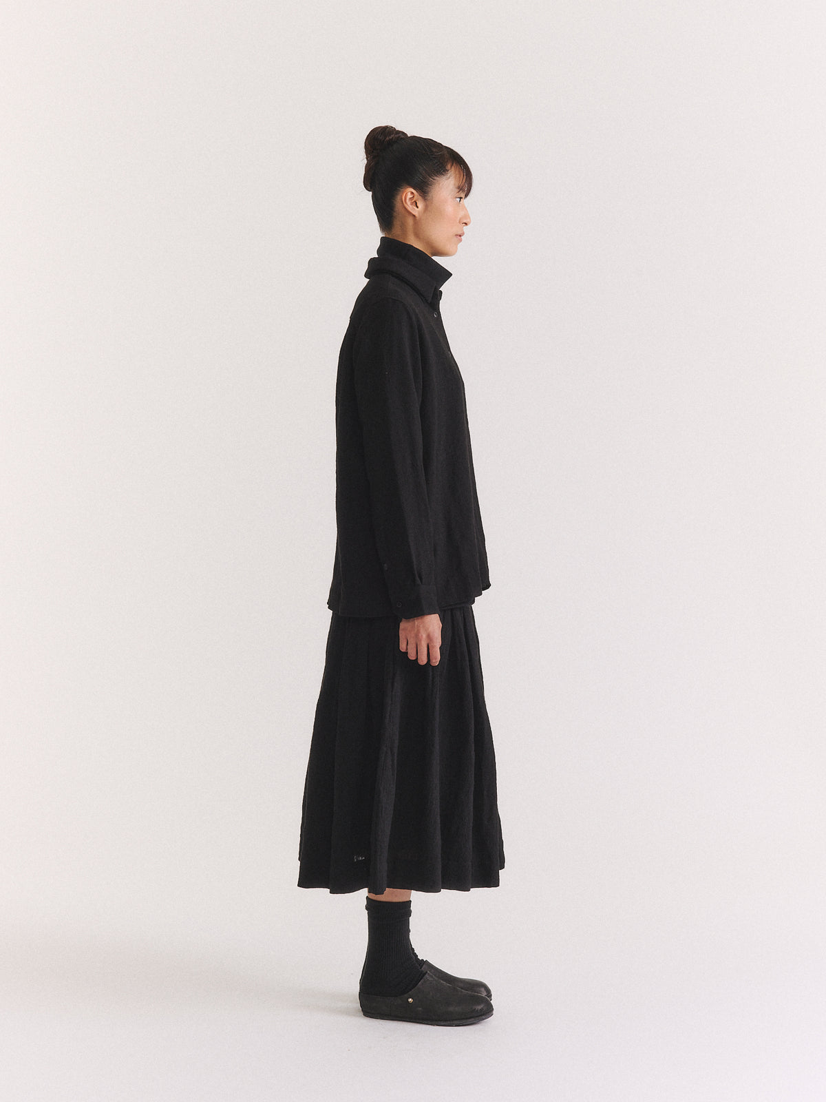 MARIA SHIRT - OPEN WEAVE - BLACK