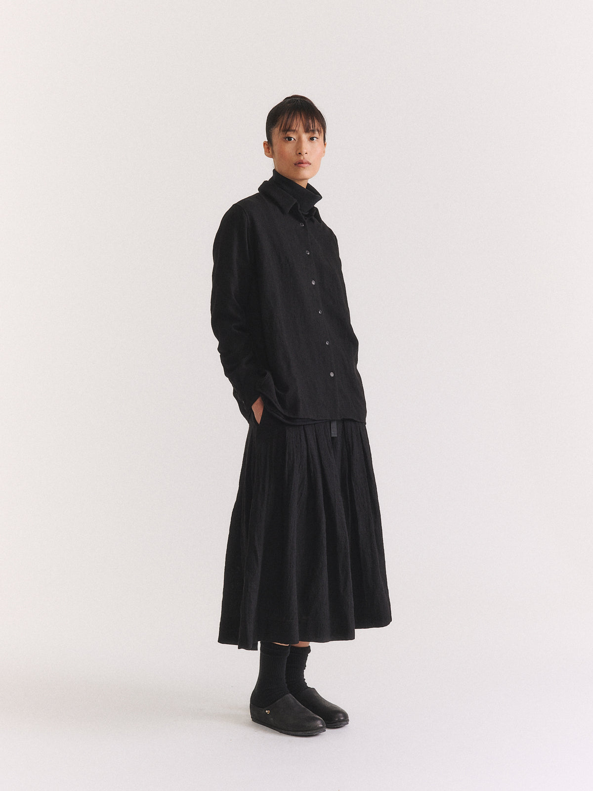 CHEMISE MARIA - OPEN WEAVE - NOIR