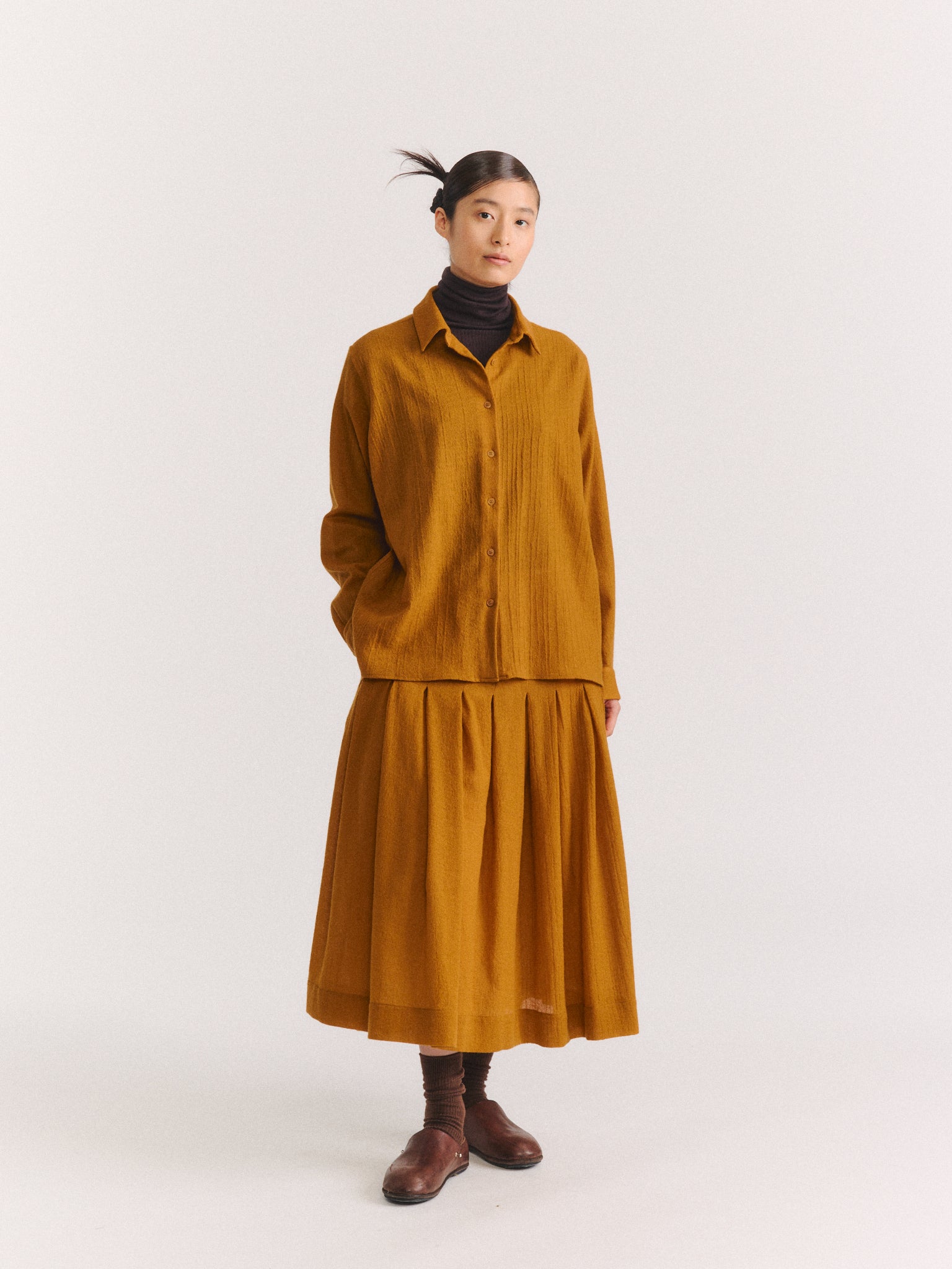 MARIA SHIRT - OPEN WEAVE - GOLD