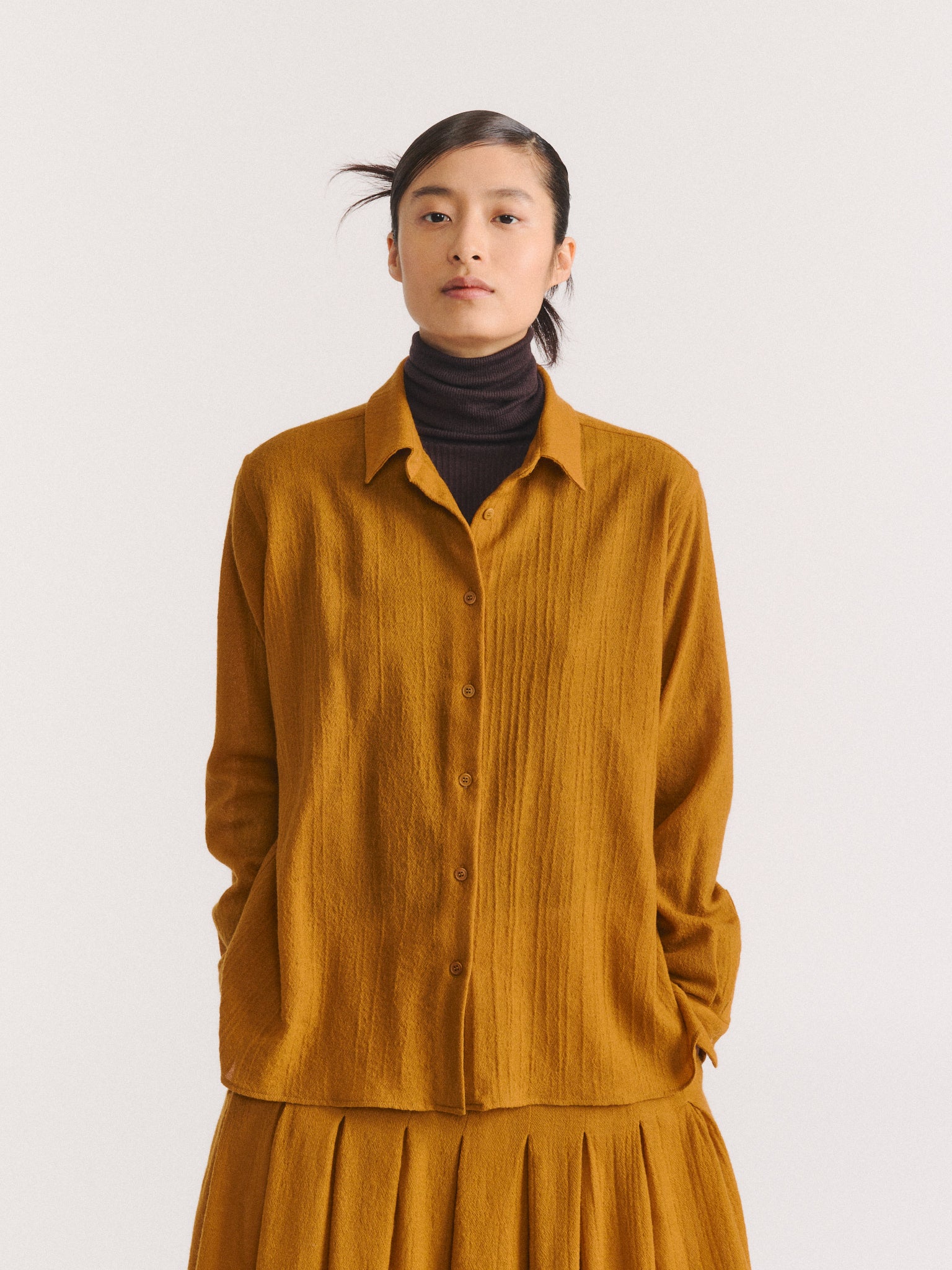 MARIA SHIRT - OPEN WEAVE - GOLD