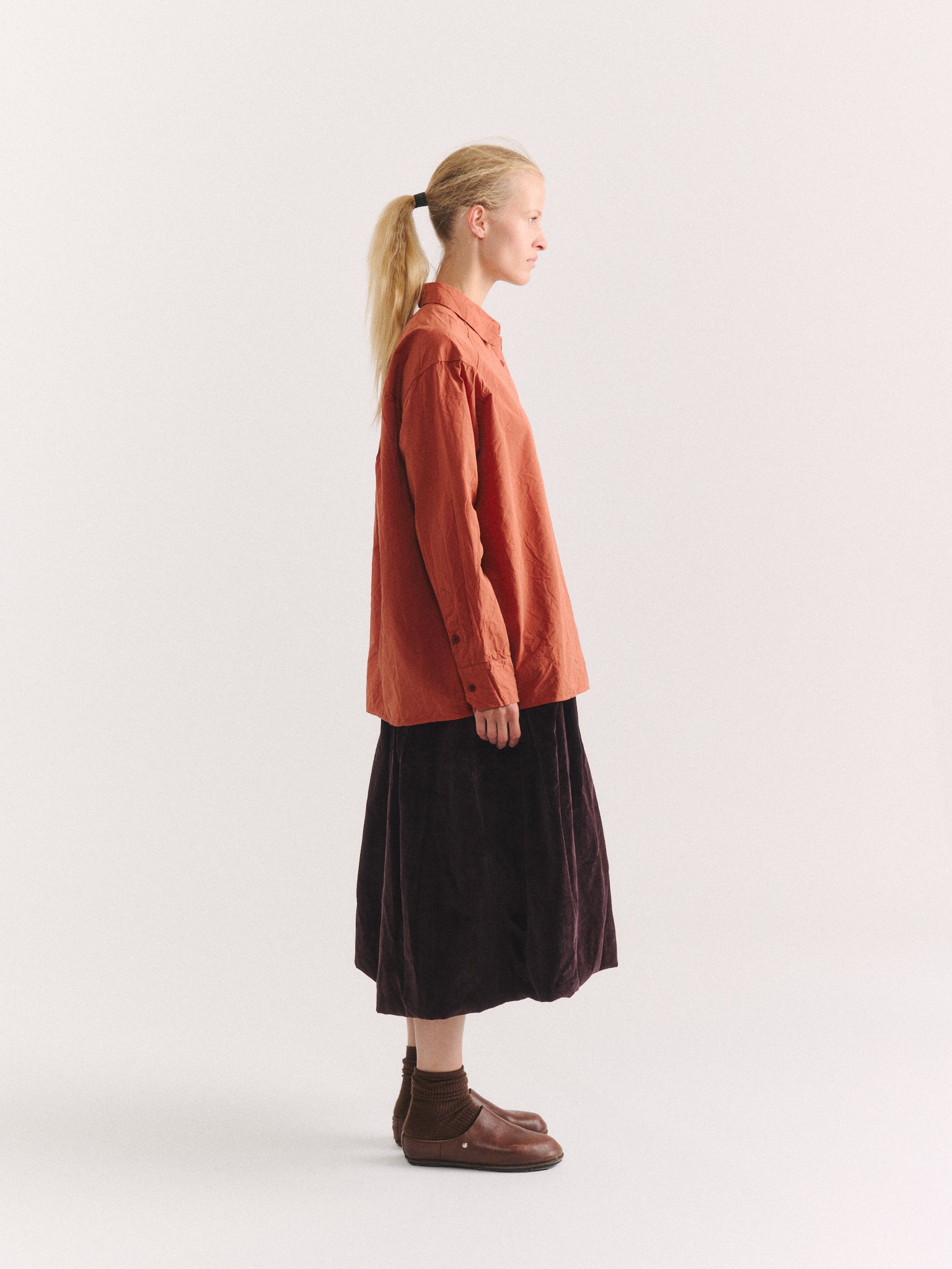 DRAYS TRAVAIL SHIRT - PAPER COT - BRICK