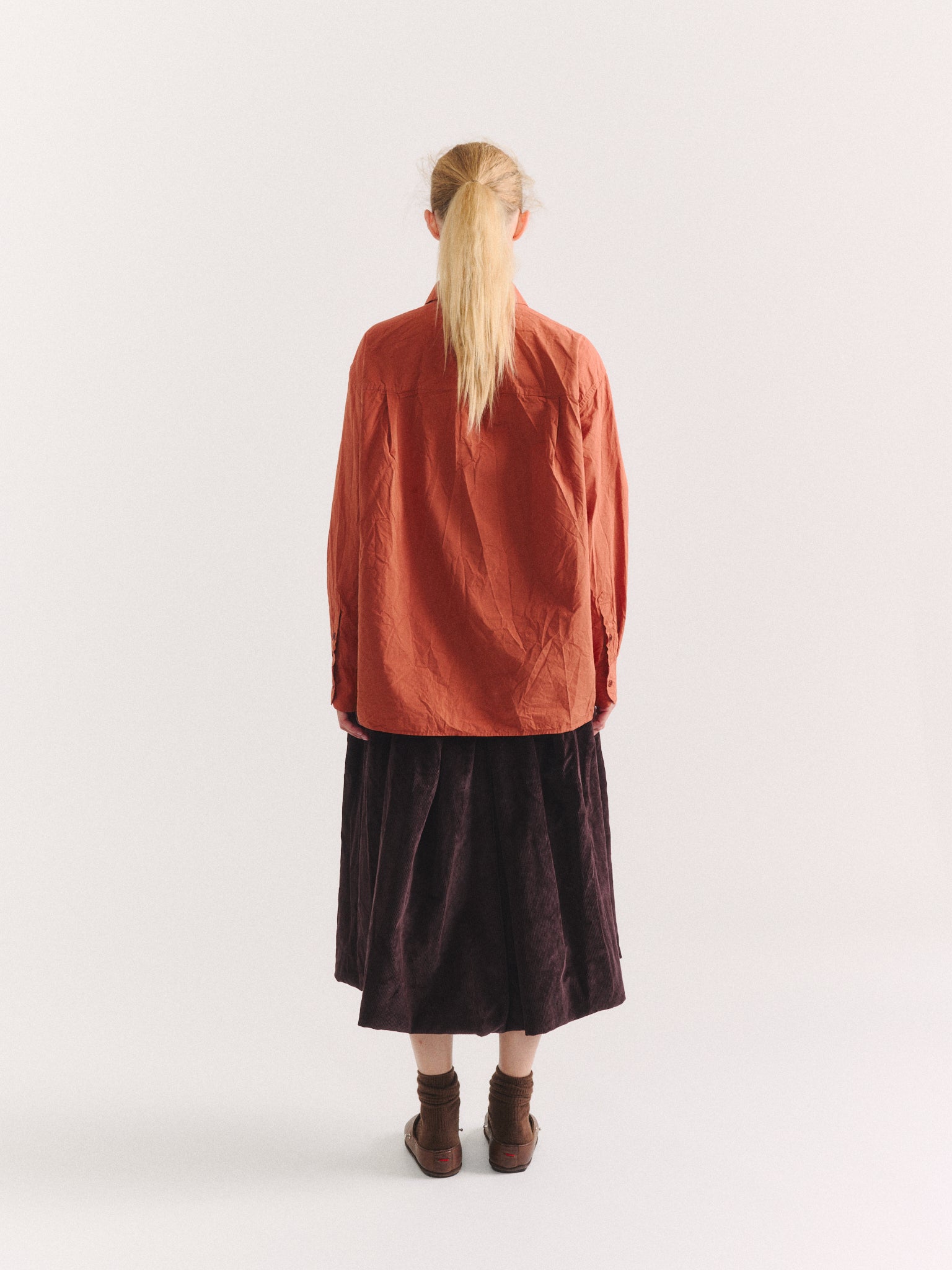 DRAYS TRAVAIL SHIRT - PAPER COT - BRICK