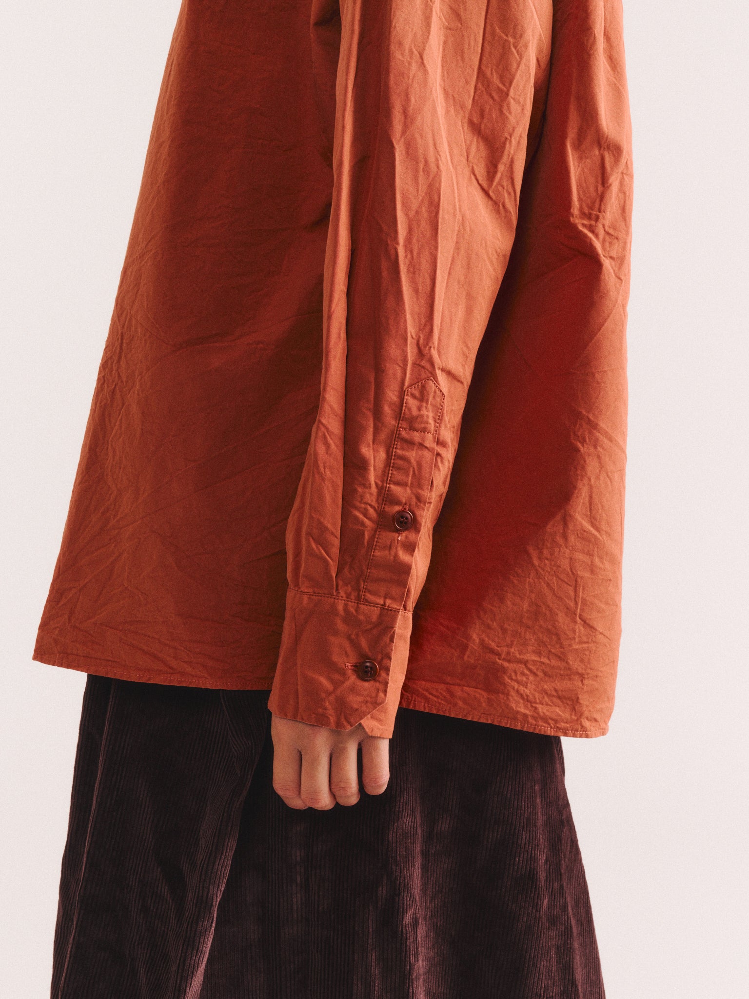 DRAYS TRAVAIL SHIRT - PAPER COT - BRICK