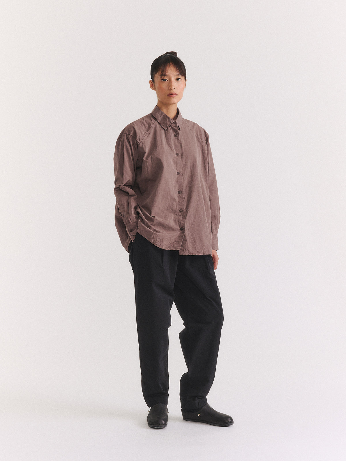 DRAYS TRAVAIL SHIRT - PAPER COT - CLAY