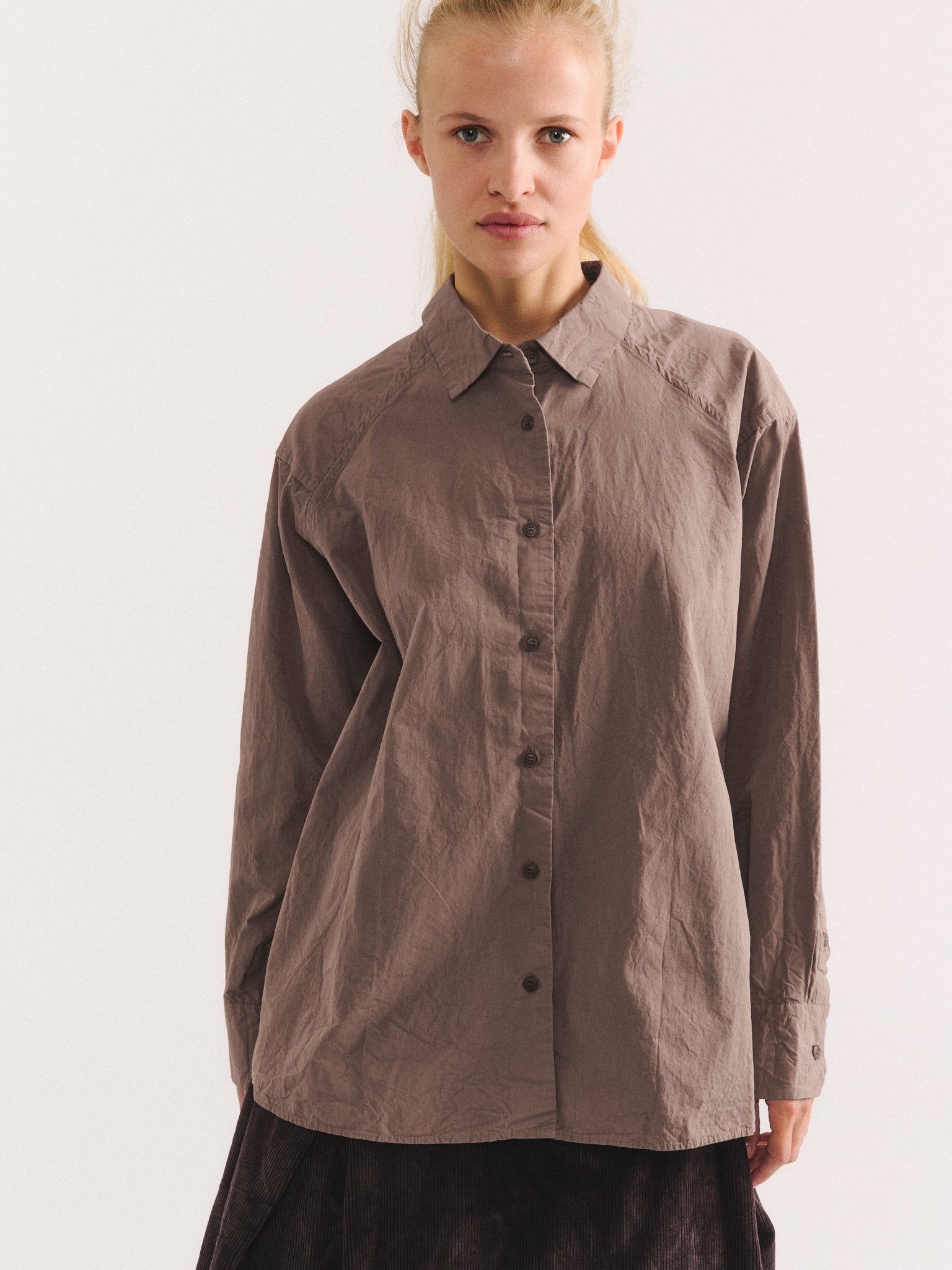 DRAYS TRAVAIL SHIRT - PAPER COT - CLAY