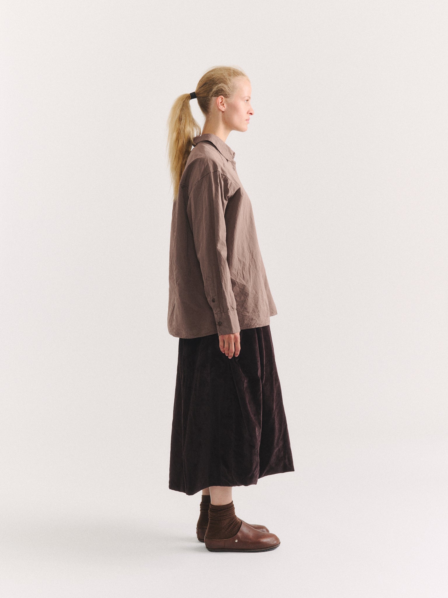DRAYS TRAVAIL SHIRT - PAPER COT - CLAY