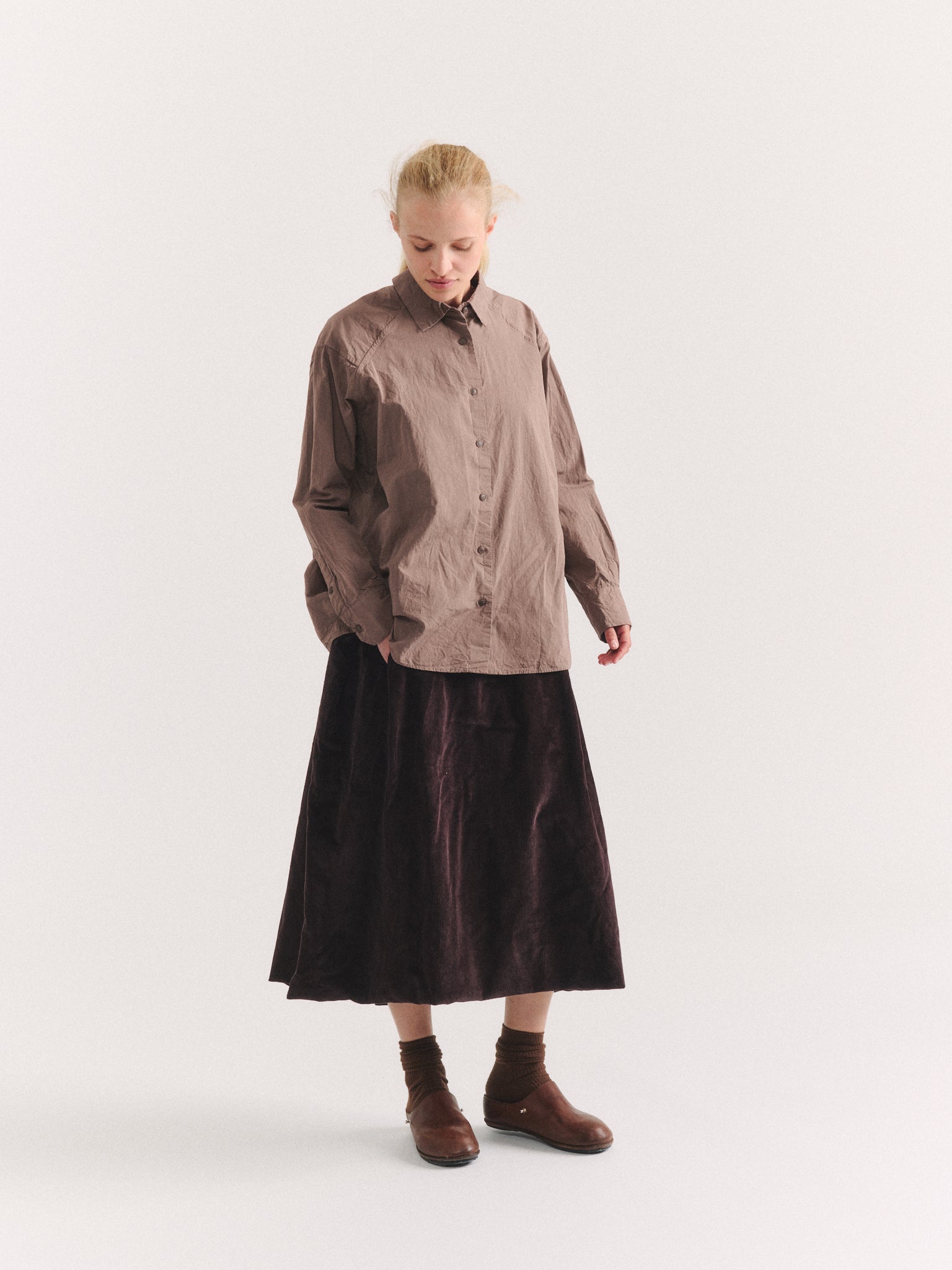 MOON SKIRT - H CORD - BROWN