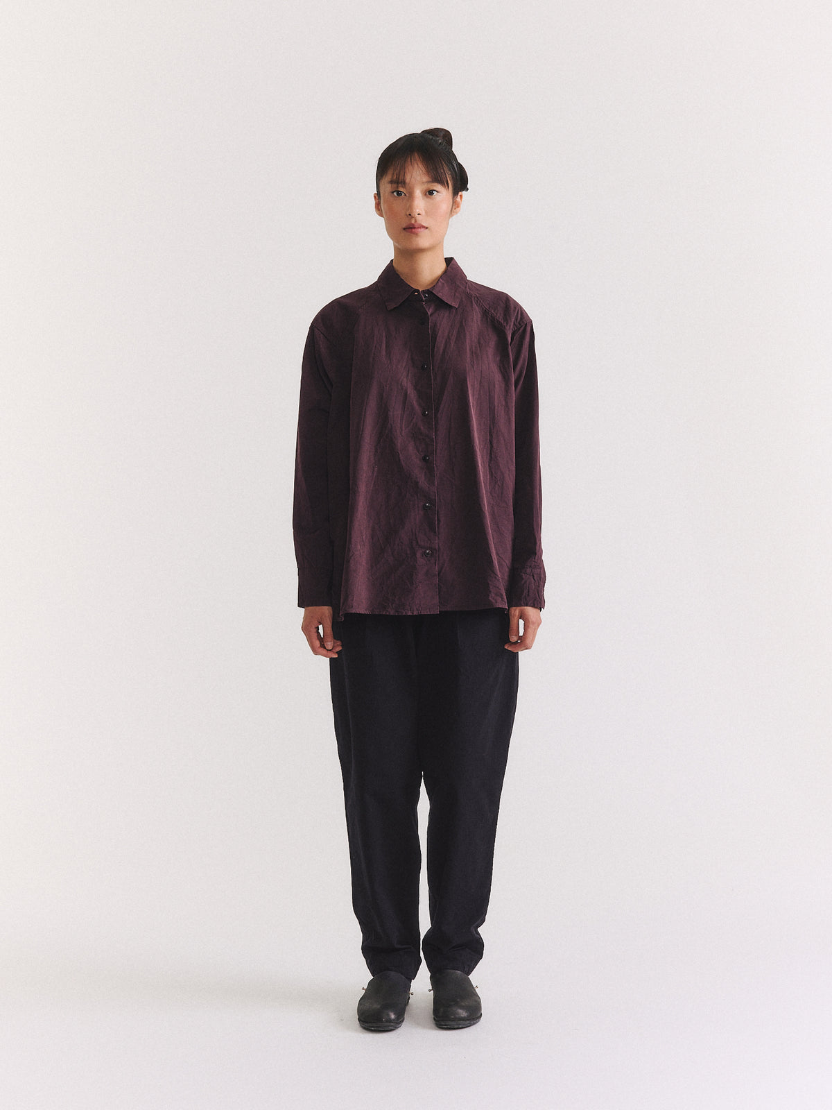 DRAYS TRAVAIL SHIRT - PAPER COT - EBONY