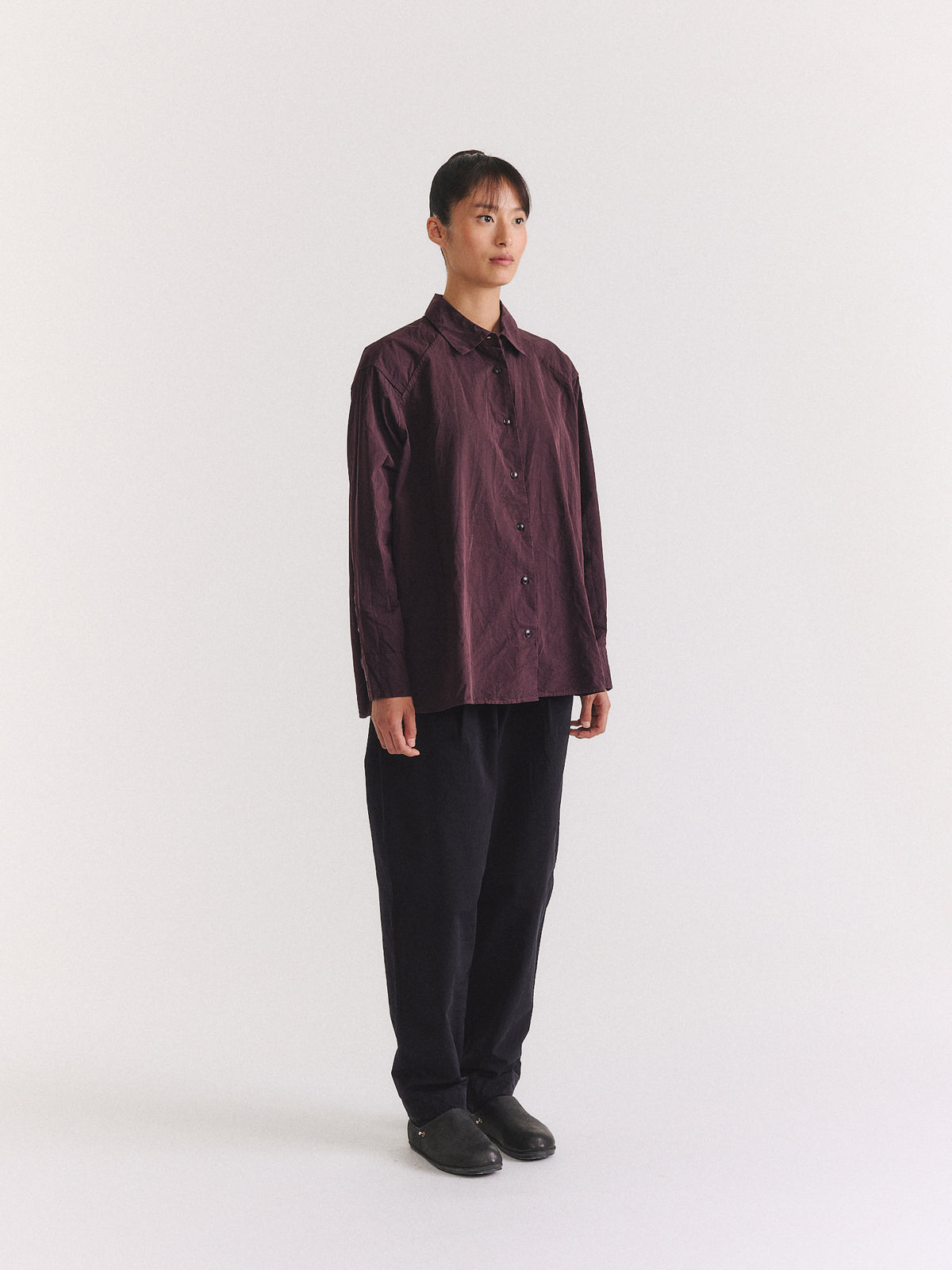 DRAYS TRAVAIL SHIRT - PAPER COT - EBONY