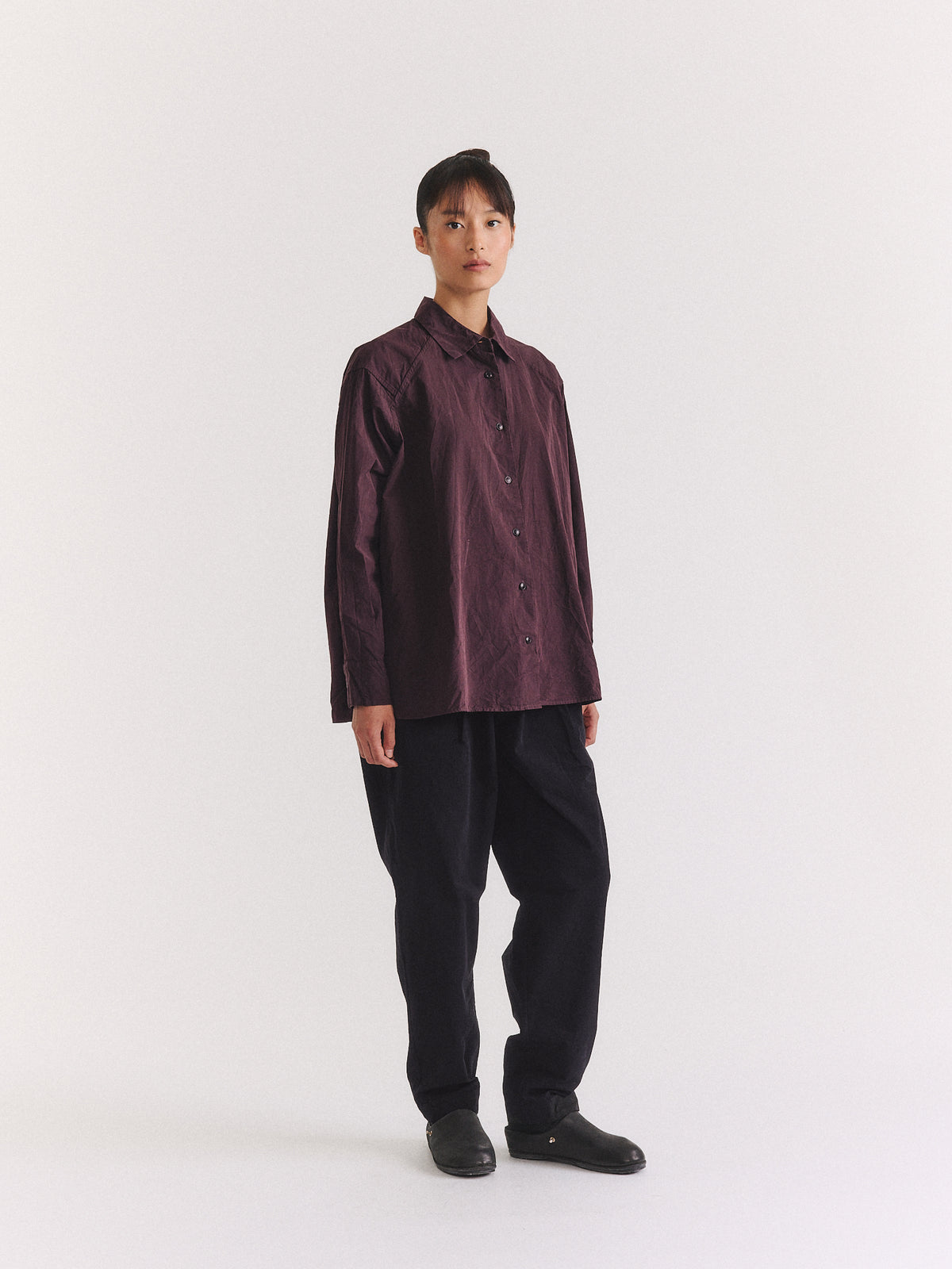 DRAYS TRAVAIL SHIRT - PAPER COT - EBONY