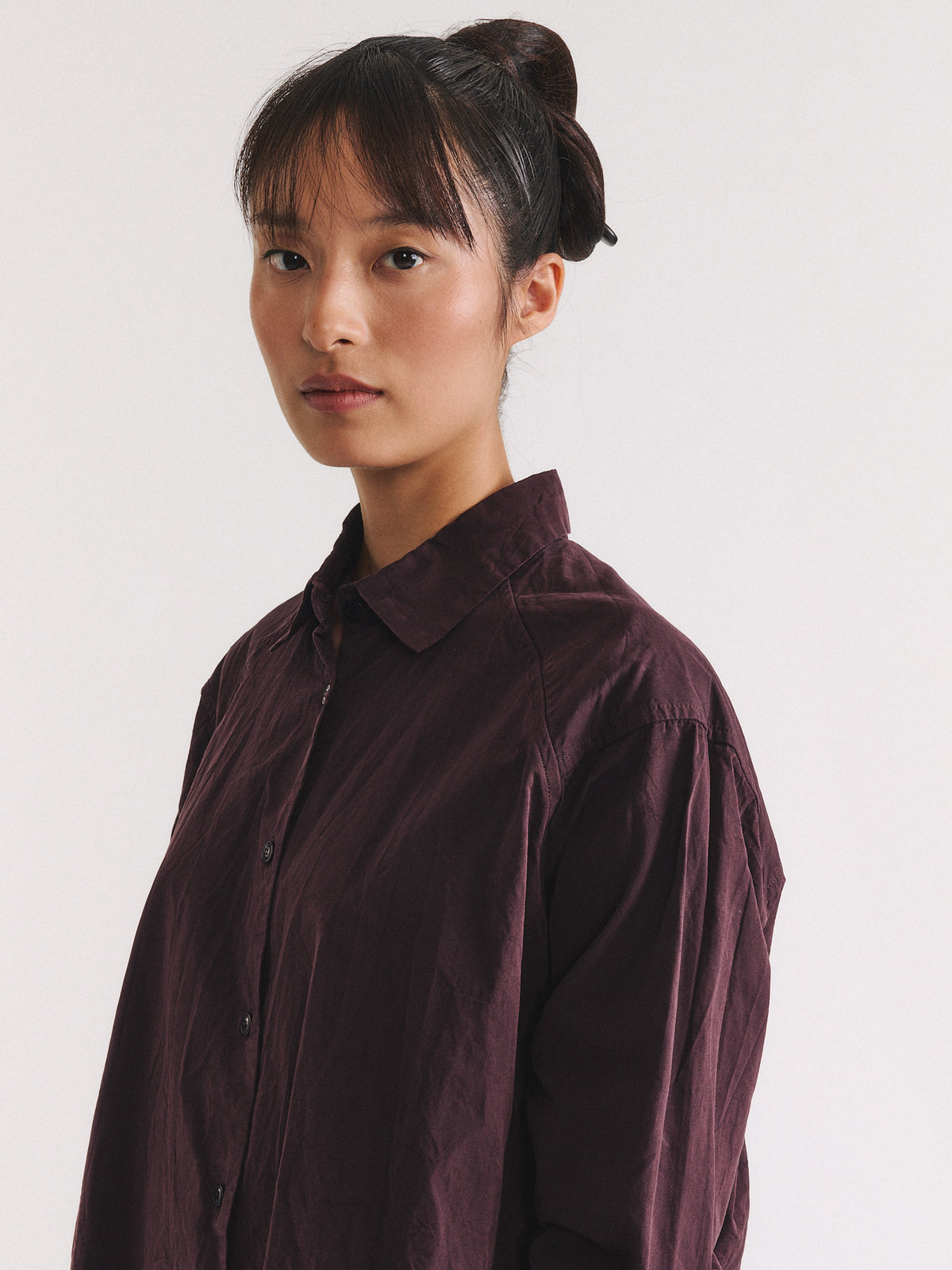 DRAYS TRAVAIL SHIRT - PAPER COT - EBONY