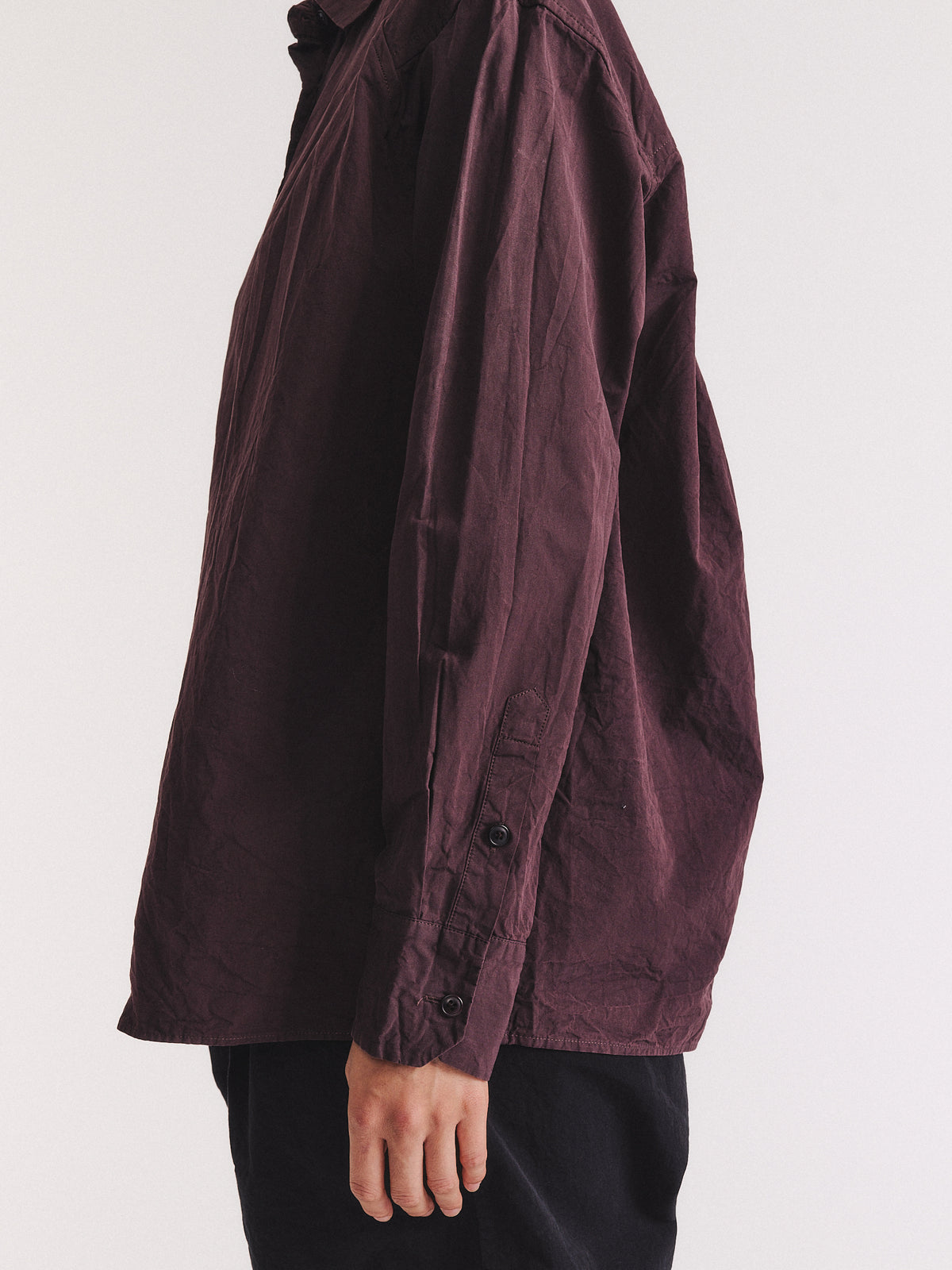 DRAYS TRAVAIL SHIRT - PAPER COT - EBONY