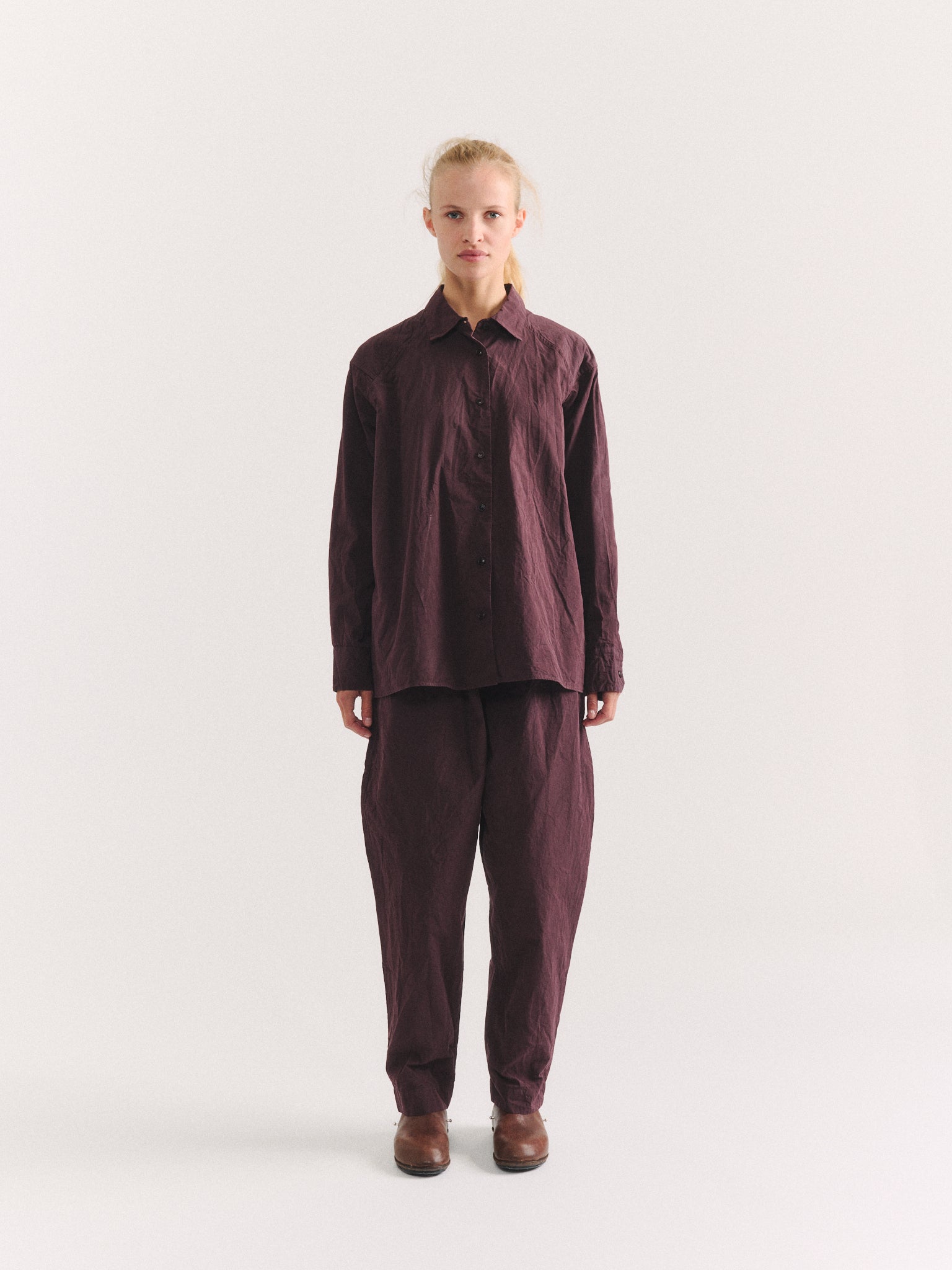 DRAYS TRAVAIL SHIRT - PAPER COT - EBONY