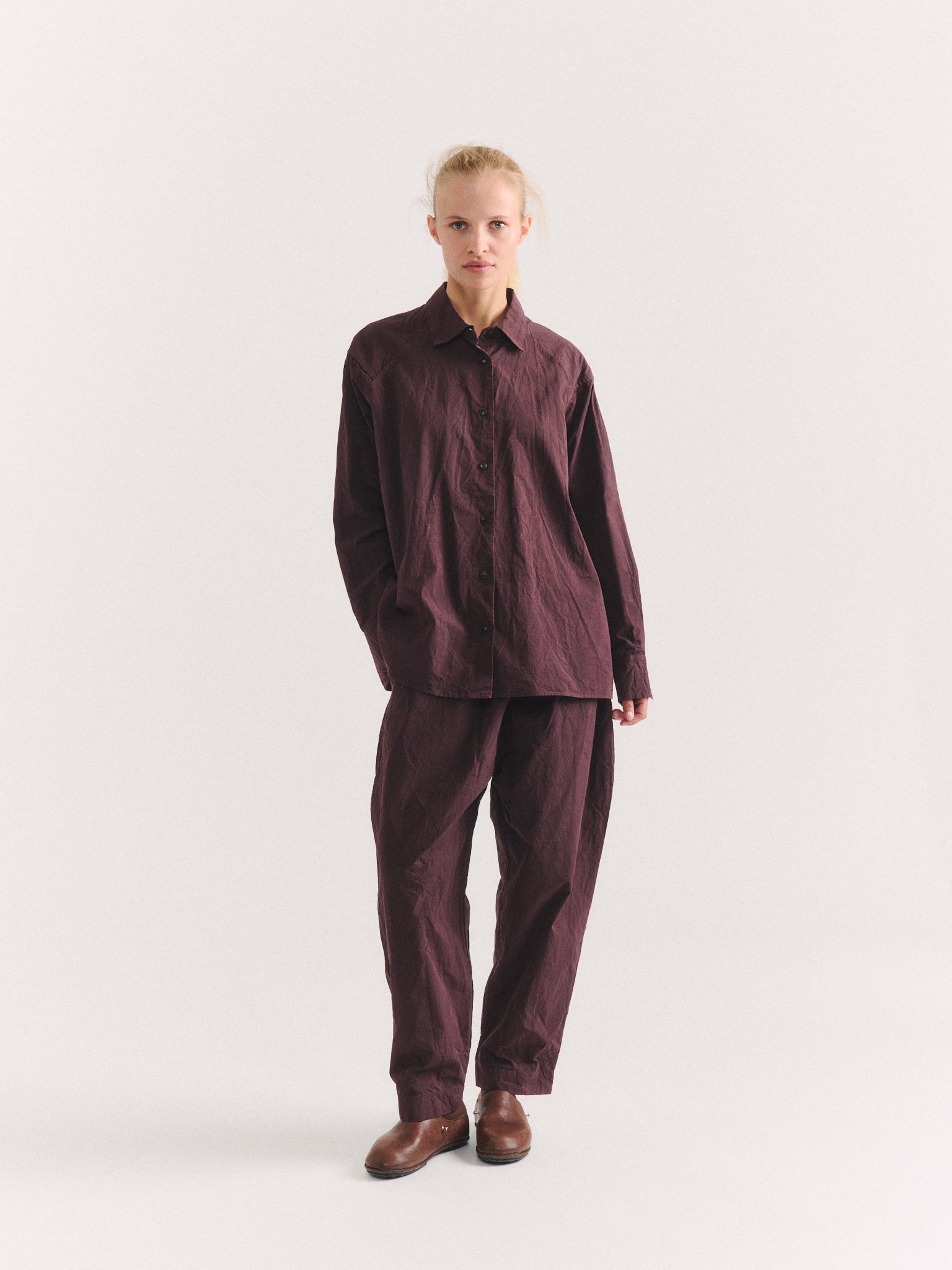 DRAYS TRAVAIL SHIRT - PAPER COT - EBONY