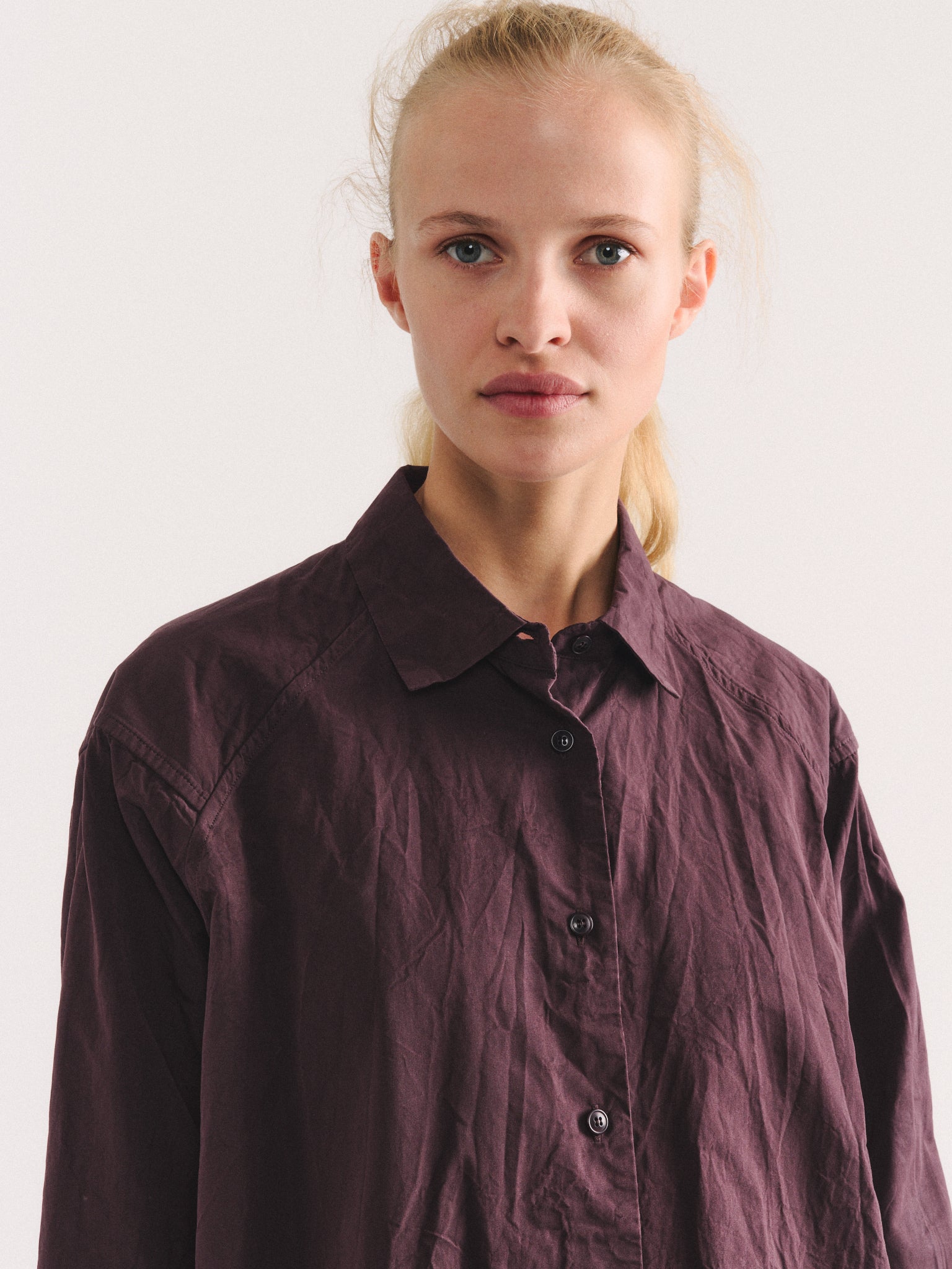 DRAYS TRAVAIL SHIRT - PAPER COT - EBONY