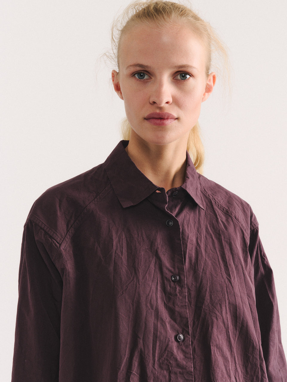 DRAYS TRAVAIL SHIRT - PAPER COT - EBONY