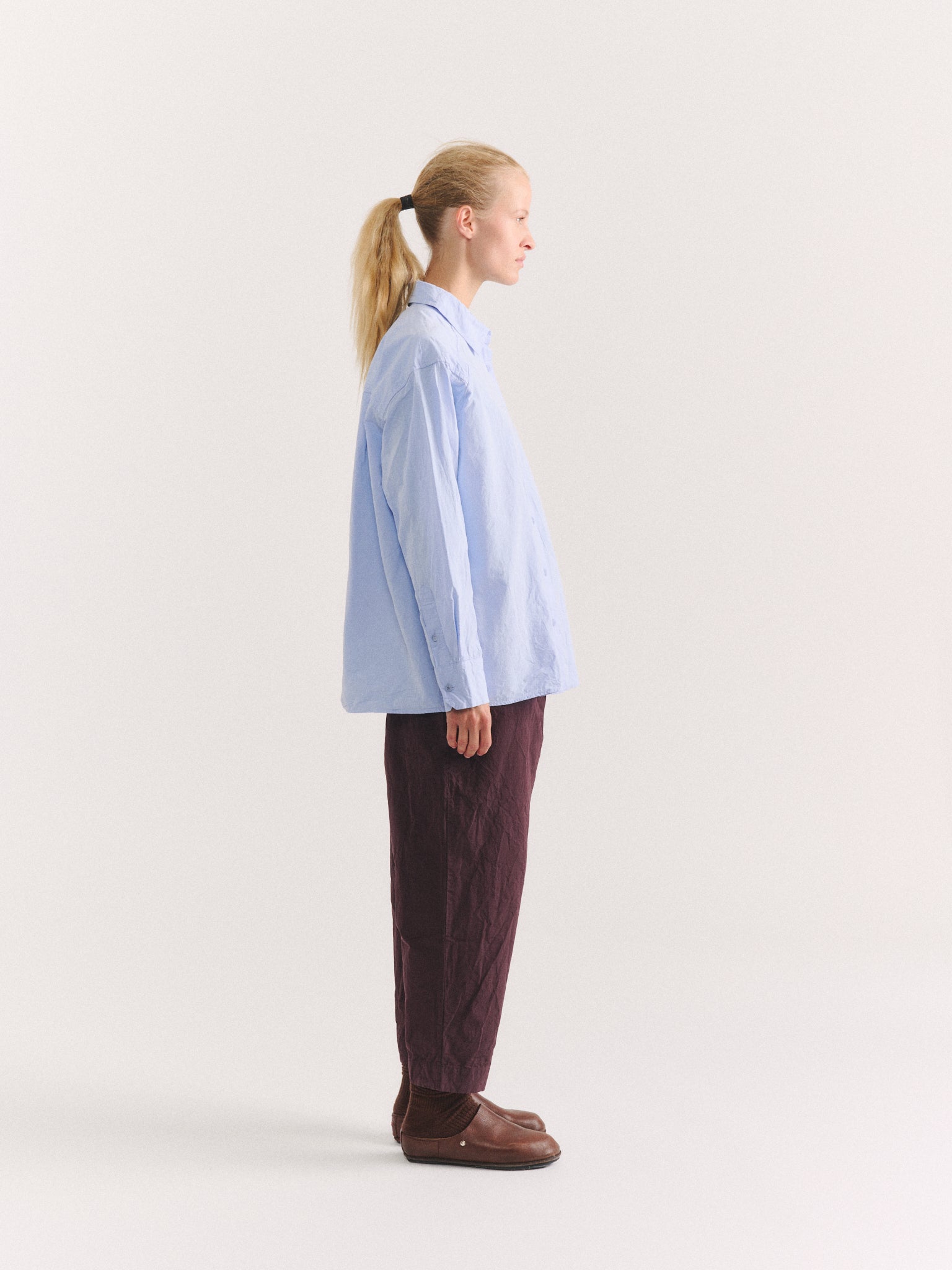 DRAYS TRAVAIL SHIRT - PAPER COT - GLACIER