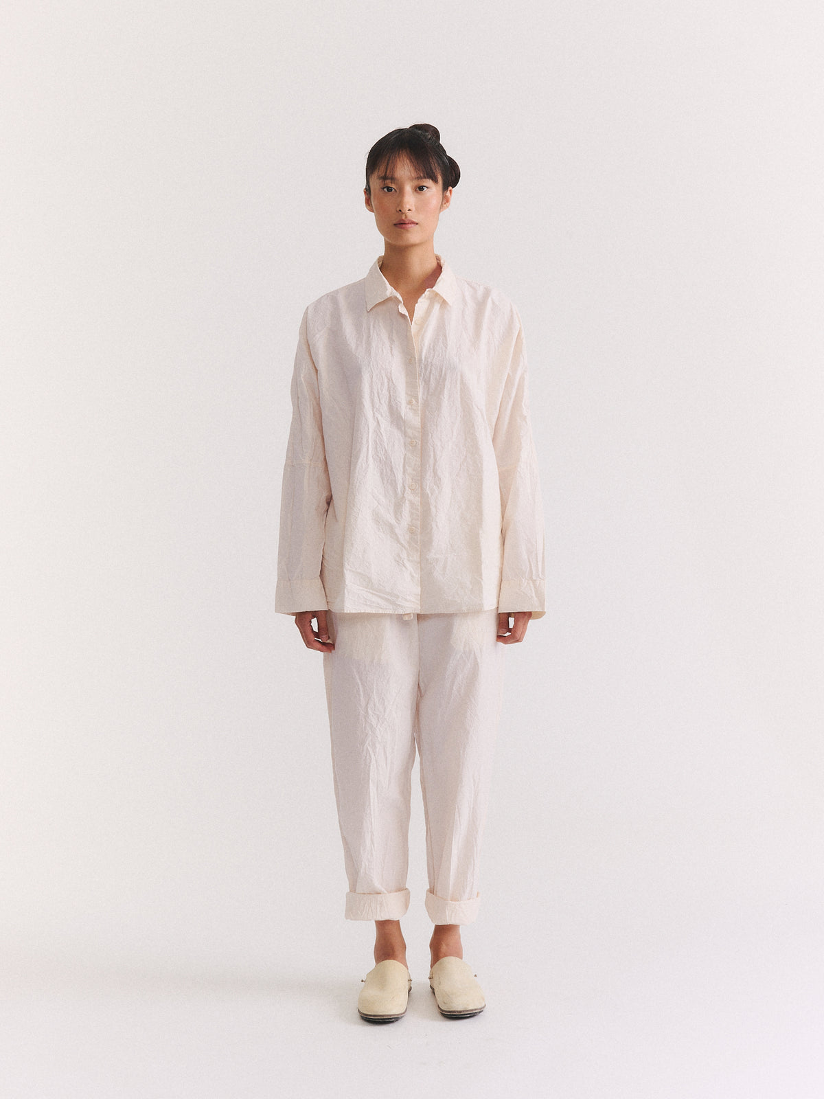 WAGA LS SHIRT - L COT - NATURAL