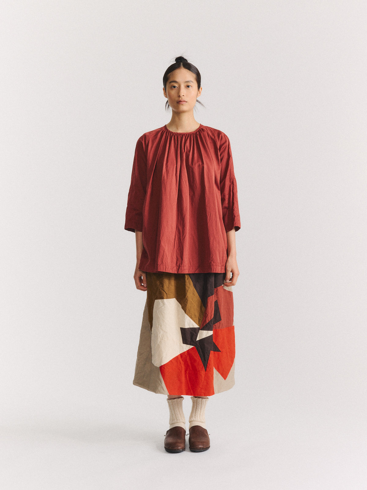 2BY TOP - TWILL COT SILK - BRICK