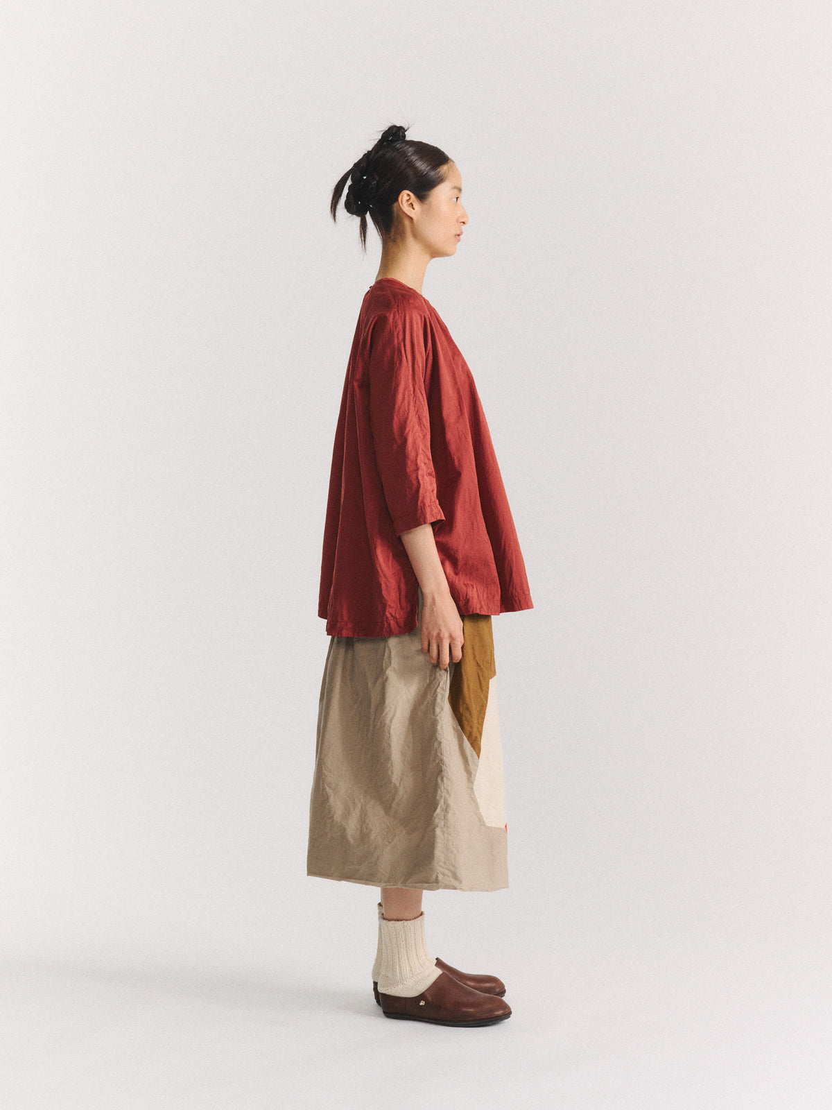 2BY TOP - TWILL COT SILK - BRICK