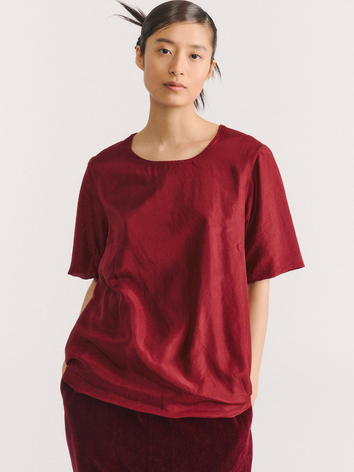 2 LAYERS TOP - L SOIE - PRUNE 
