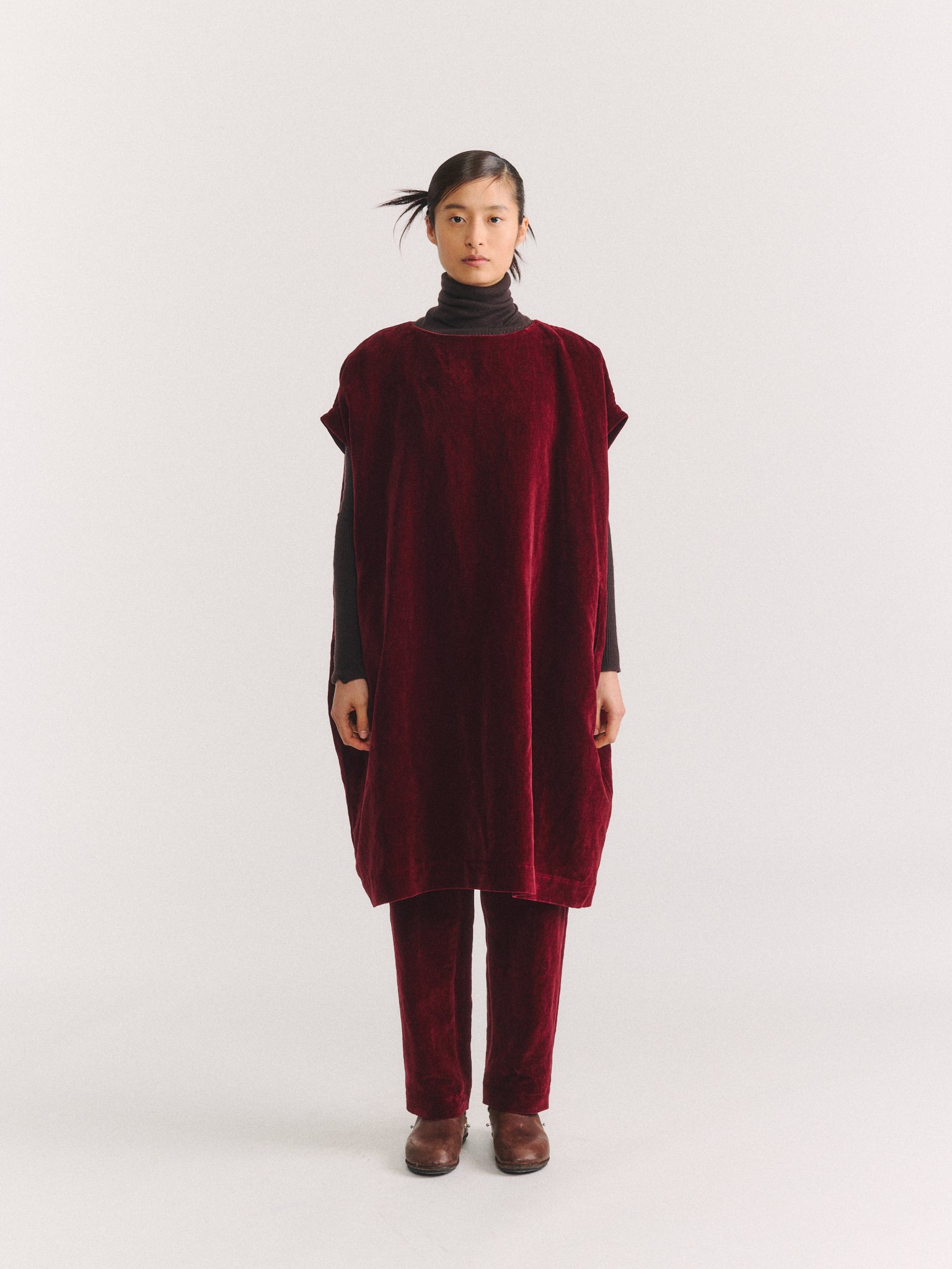 FRANCESCA TUNIC - MID VELVET - PRUNE
