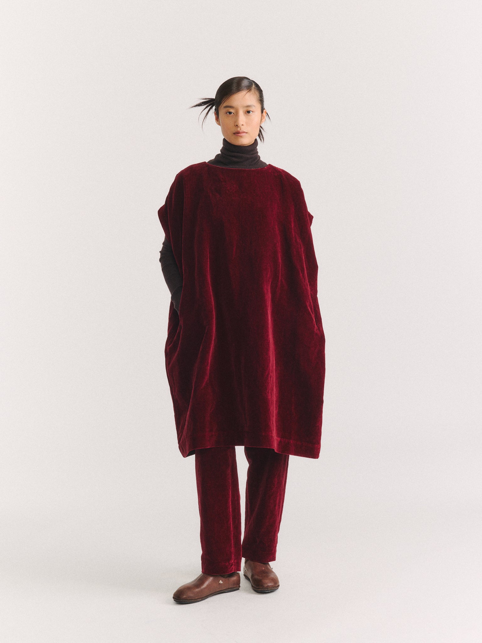 FRANCESCA TUNIC - MID VELVET - PRUNE