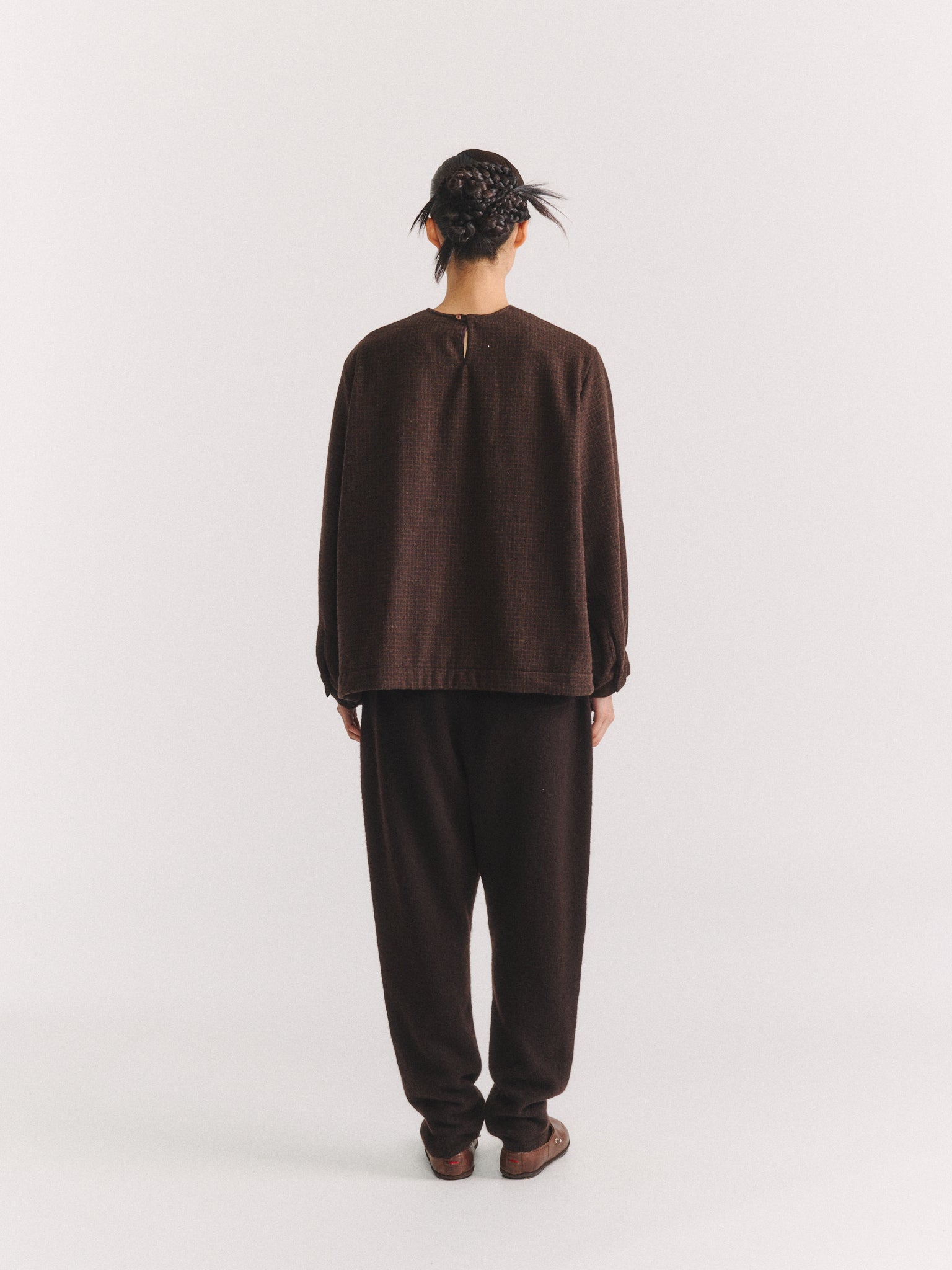 BIGGY TOP - PIN CHECK - BROWN CHECK