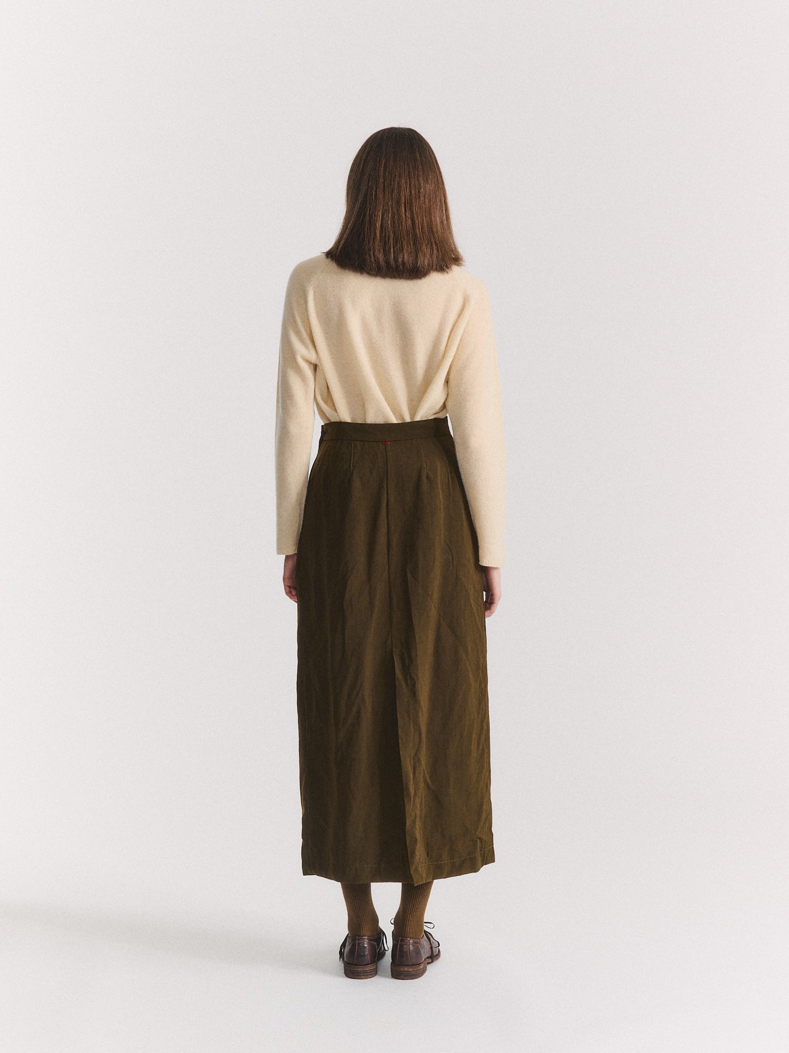 AURELIE SKIRT - DRY WOOL - KHAKI