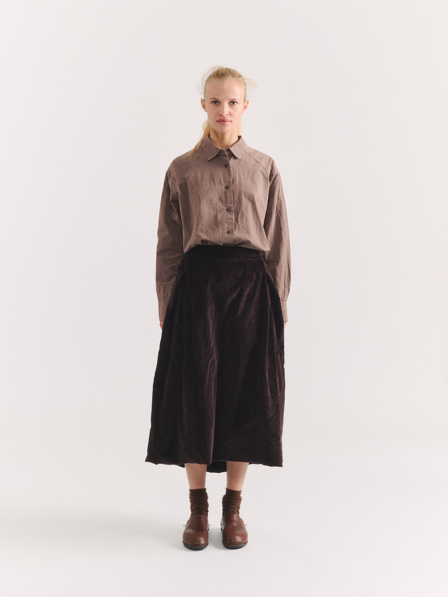 MOON SKIRT - H CORD - BROWN