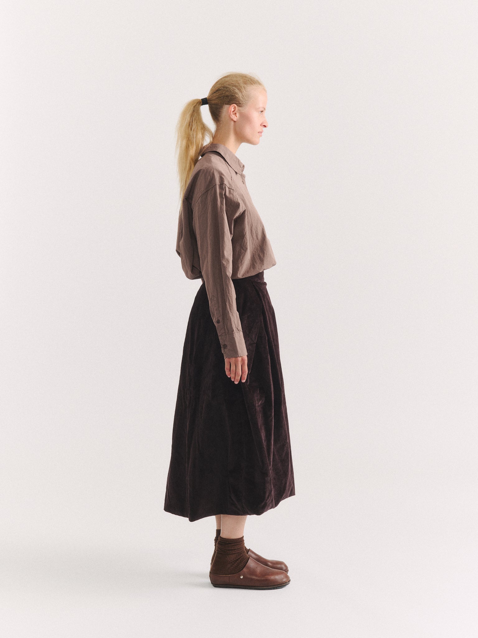 MOON SKIRT - H CORD - BROWN
