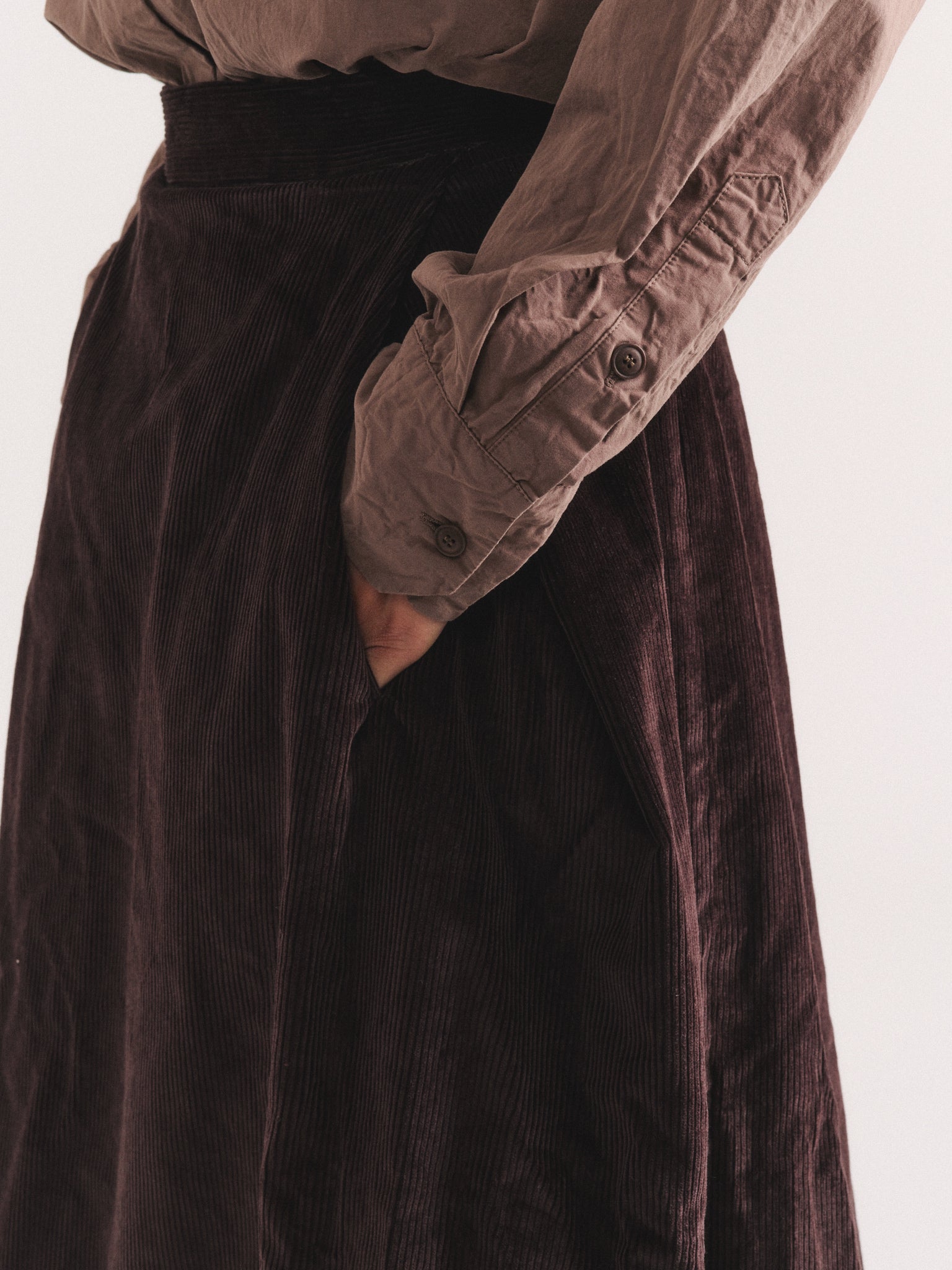 MOON SKIRT - H CORD - BROWN