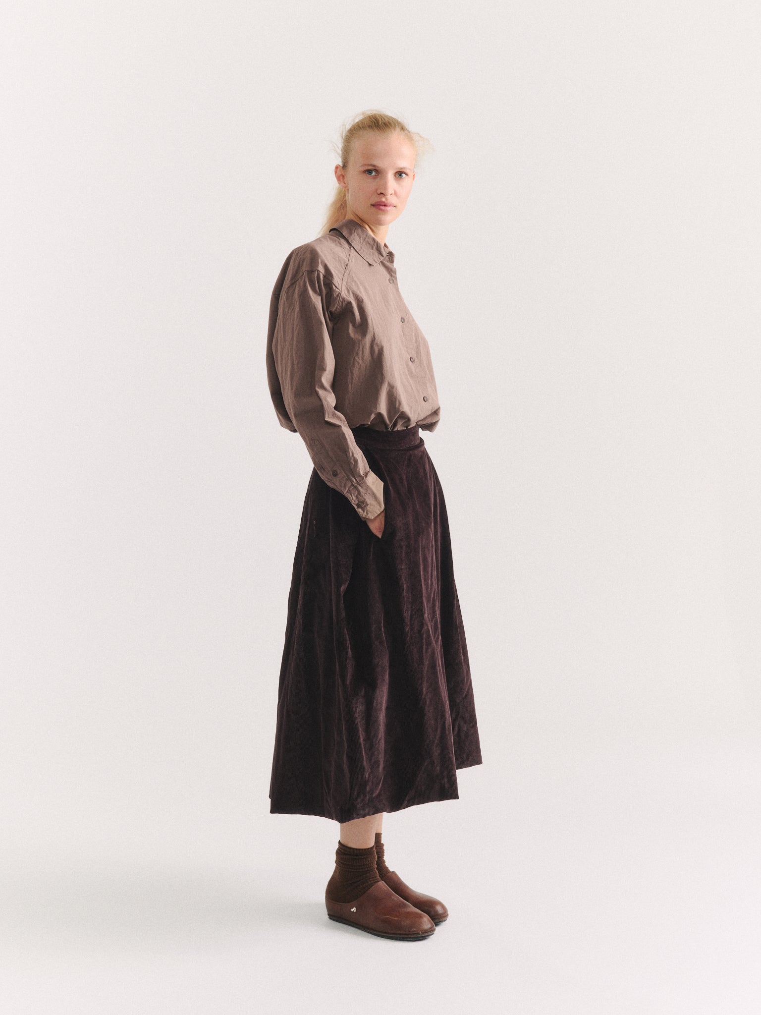 MOON SKIRT - H CORD - BROWN