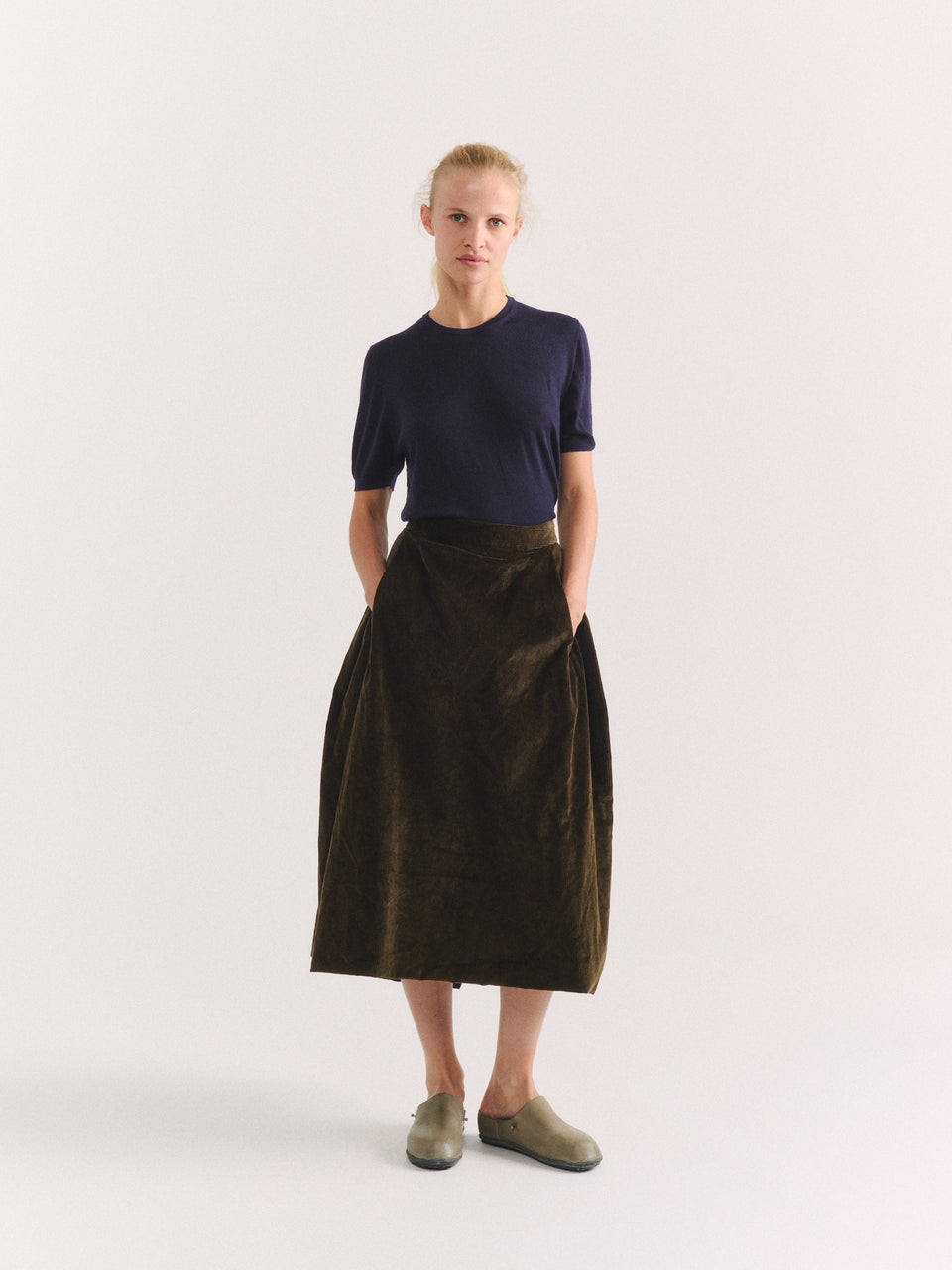 MOON SKIRT - H CORD - MOSS
