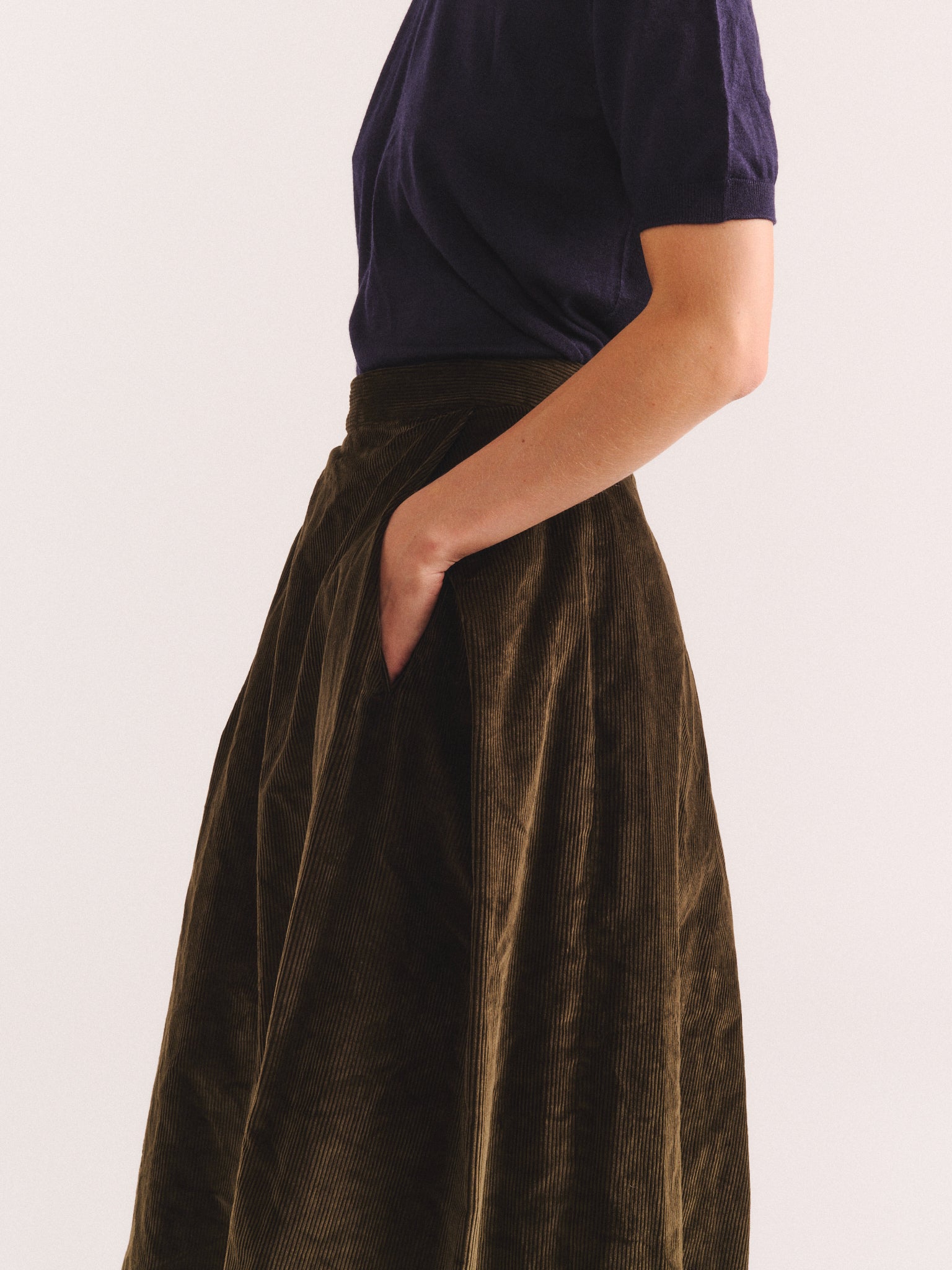MOON SKIRT - H CORD - MOSS
