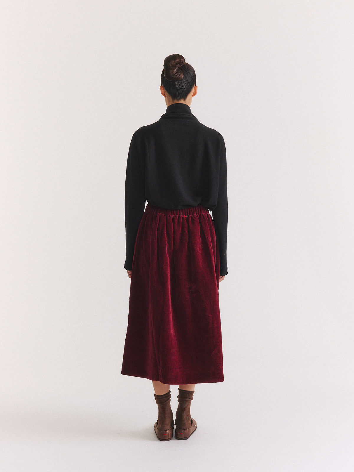 GHOSTY SKIRT - MID VELVET - PRUNE