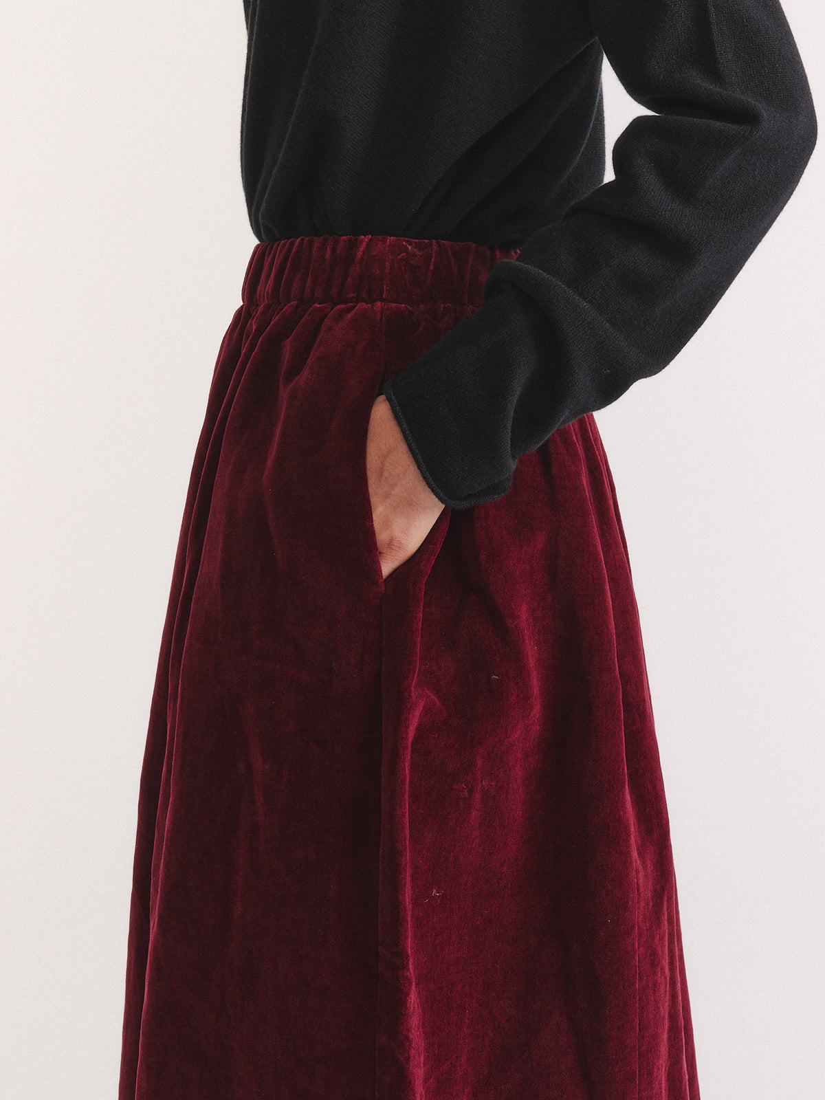 GHOSTY SKIRT - MID VELVET - PRUNE