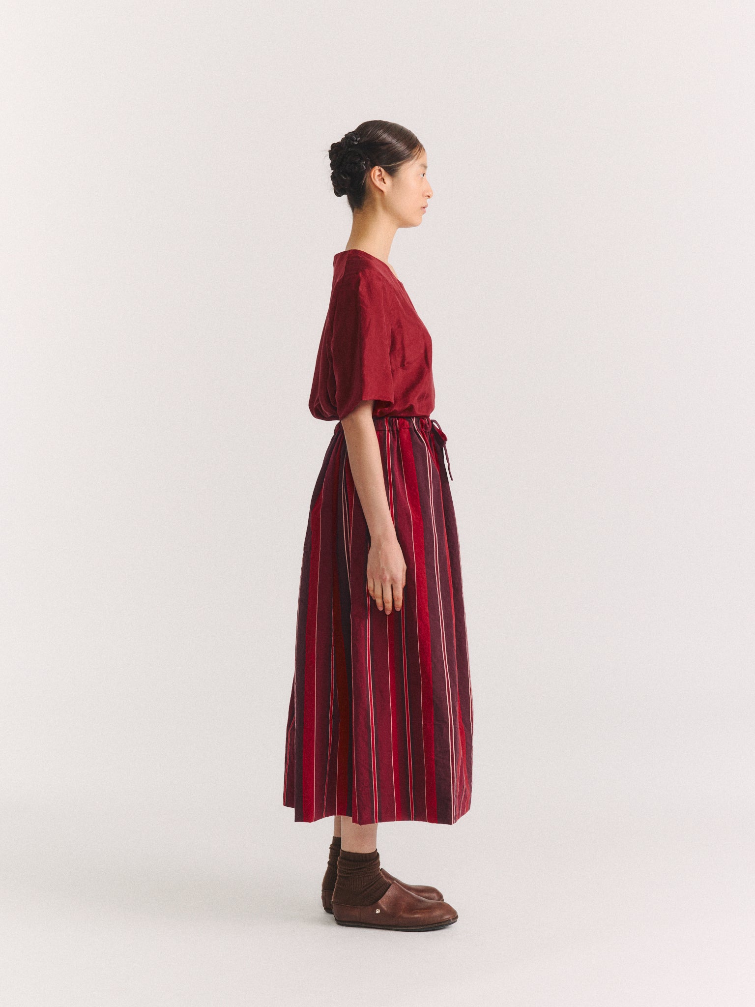 JENNIE SKIRT - PAPER COT STRIPE - REDS STRIPES