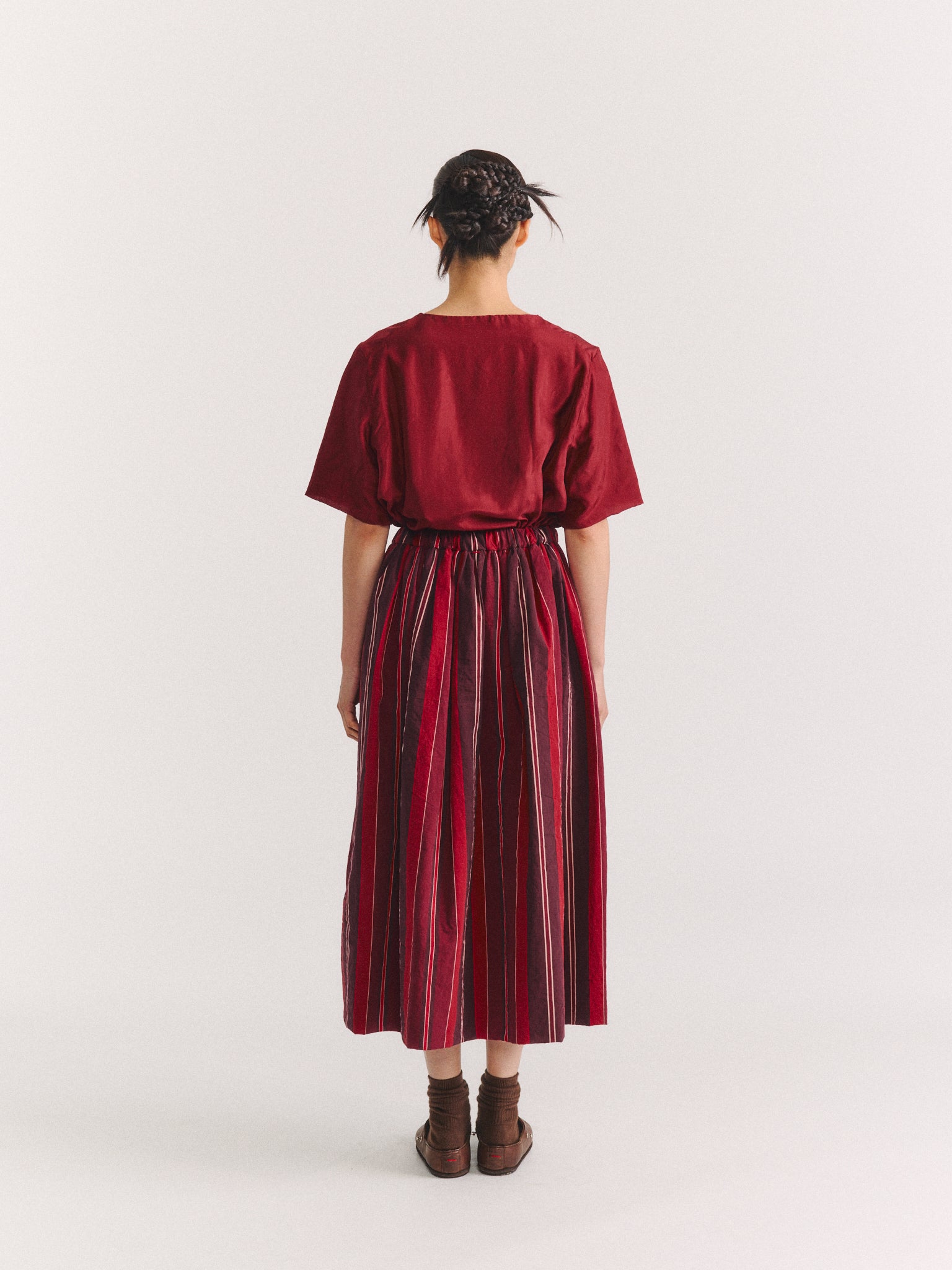 JENNIE SKIRT - PAPER COT STRIPE - REDS STRIPES