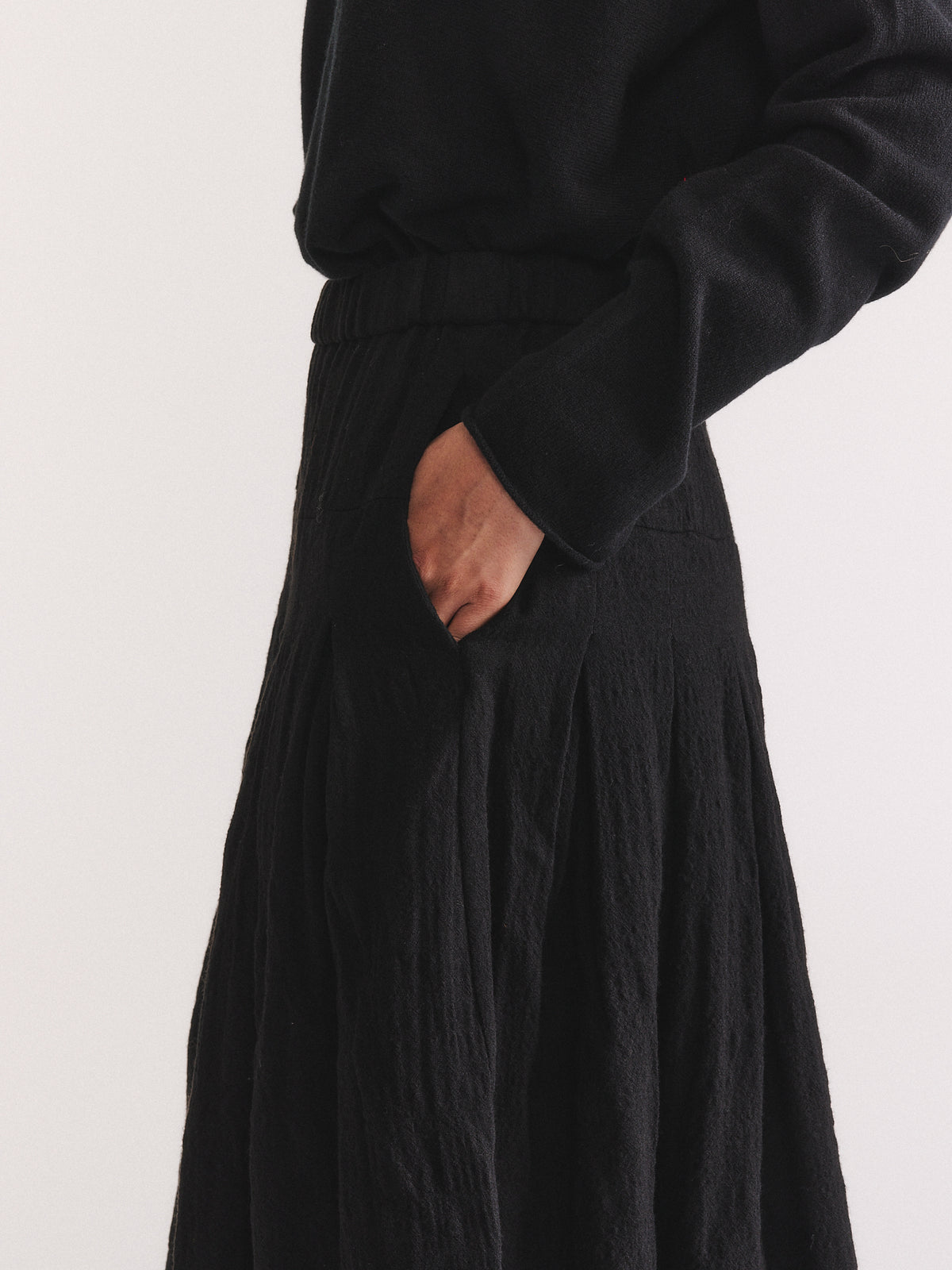 RIVA SKIRT - OPEN WEAVE - BLACK
