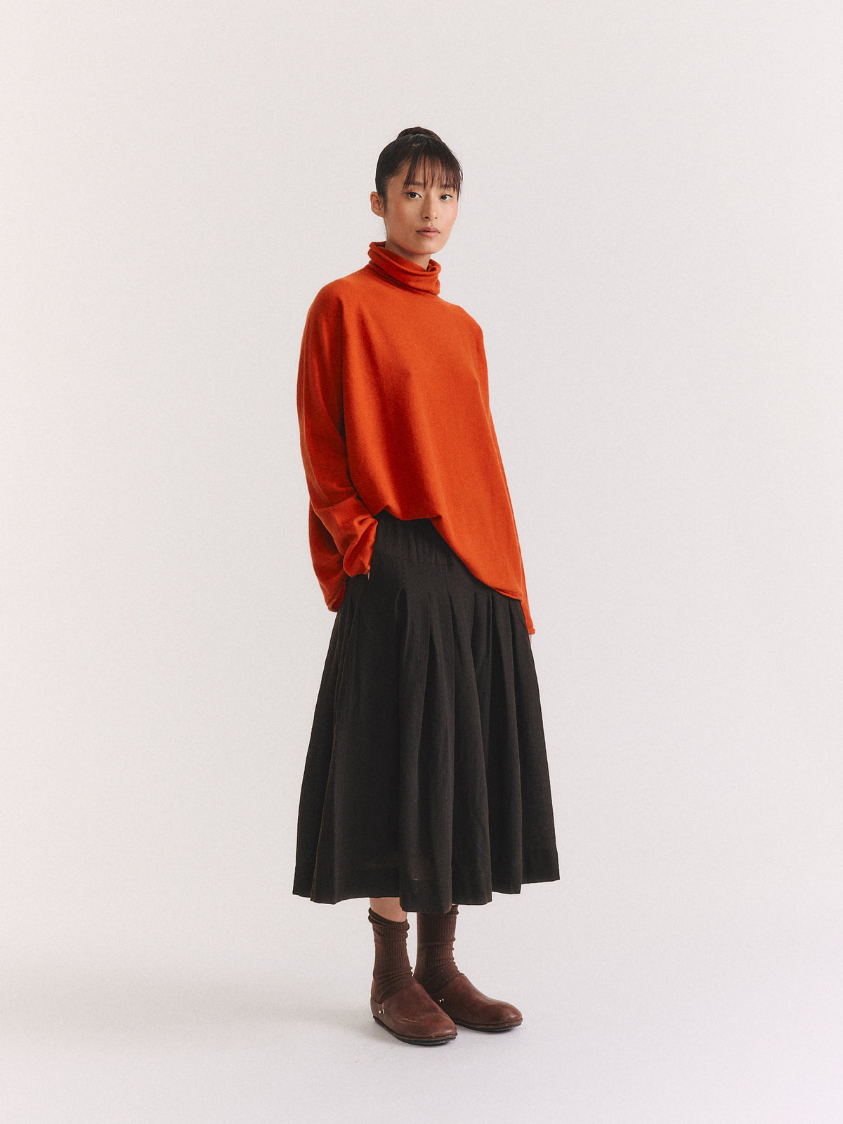 PULL CHEMINÉE SEAMLESS - CACHEMIRE - ORANGE