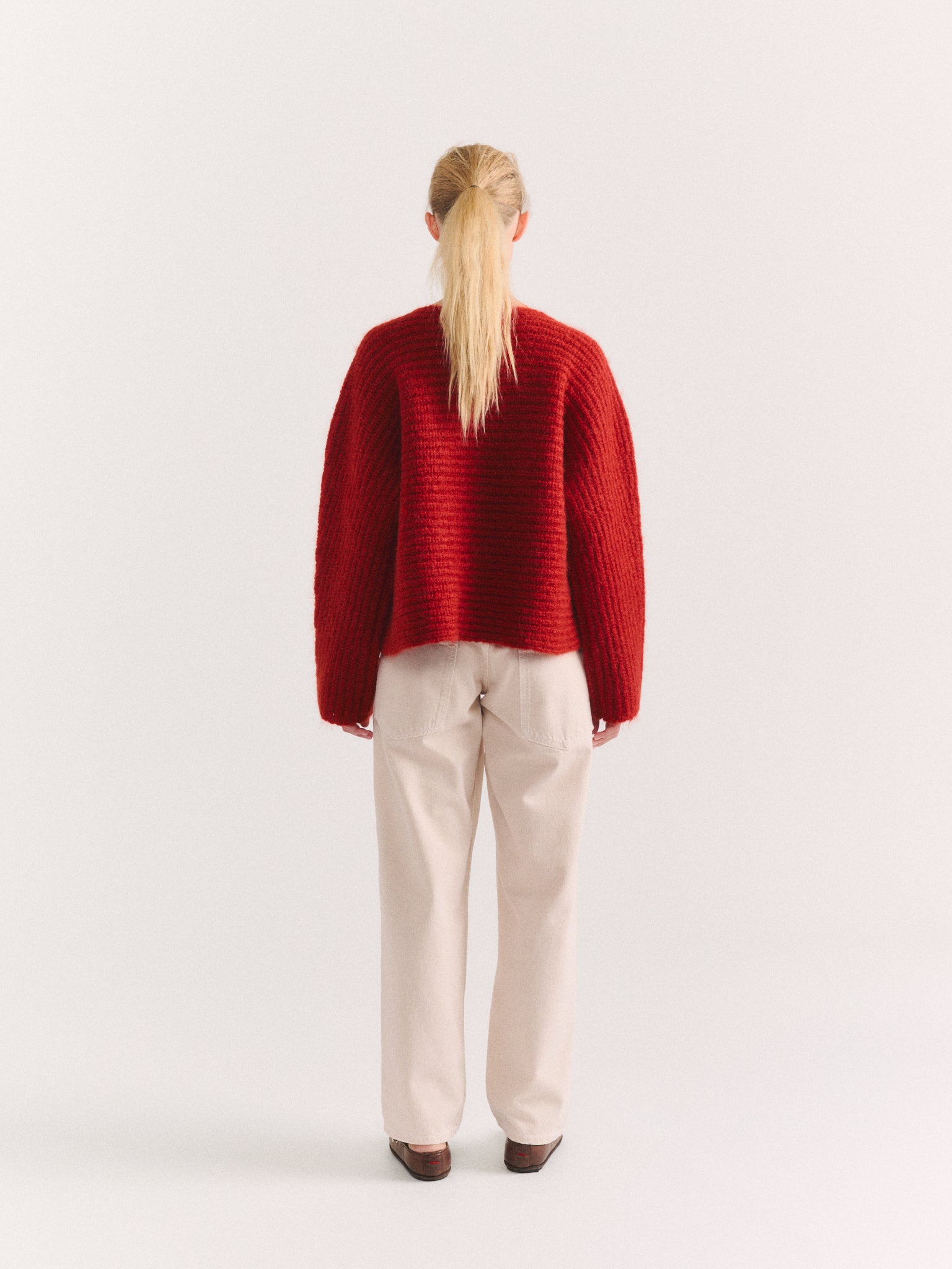 PULL DOUX EN MOHAIR - MOHWOOL - ROUILLE