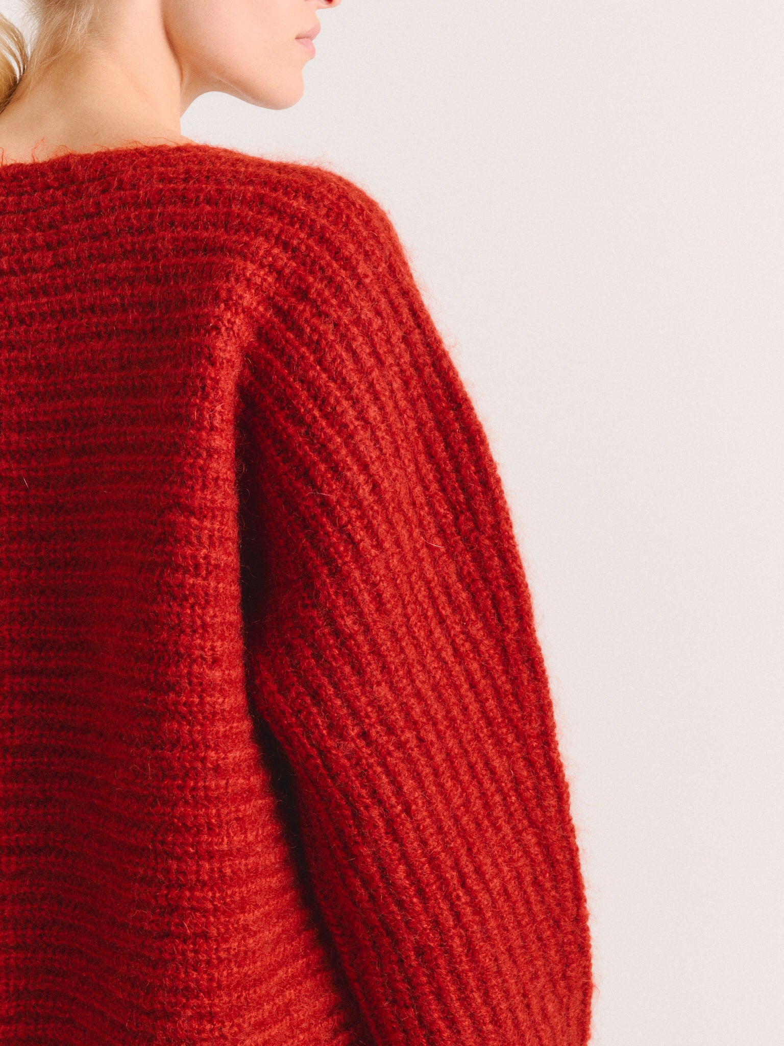 PULL DOUX EN MOHAIR - MOHWOOL - ROUILLE