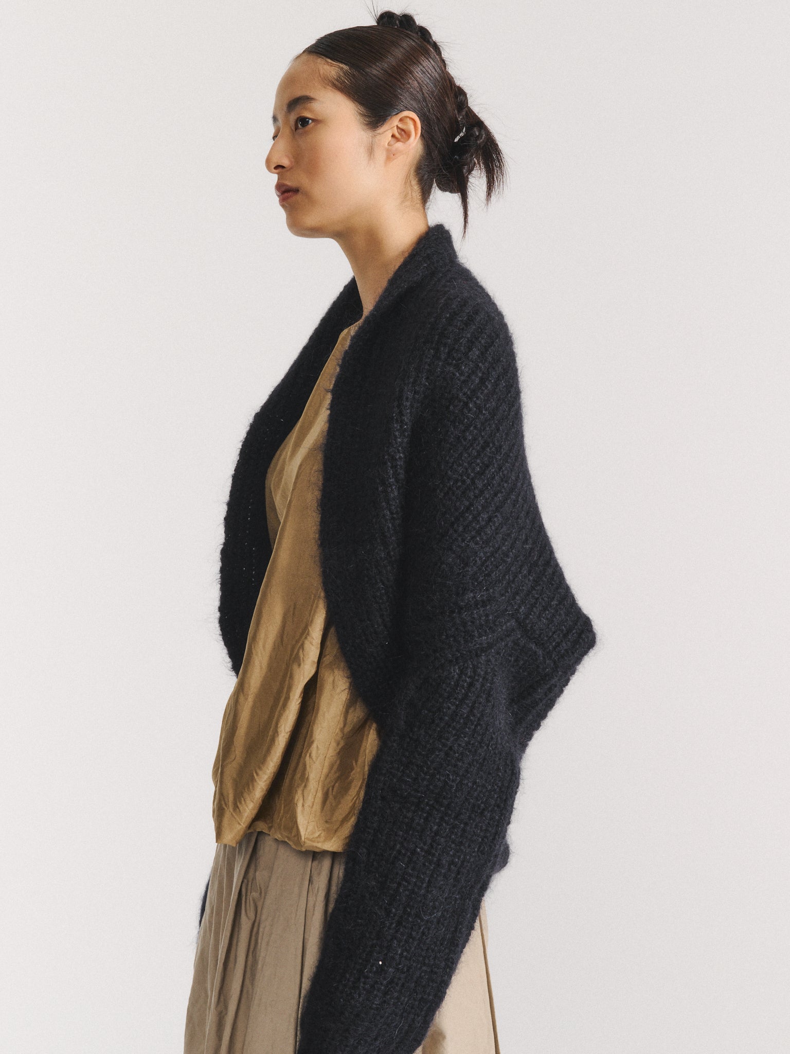 CARDIGAN - MOHWOOL - NOIR