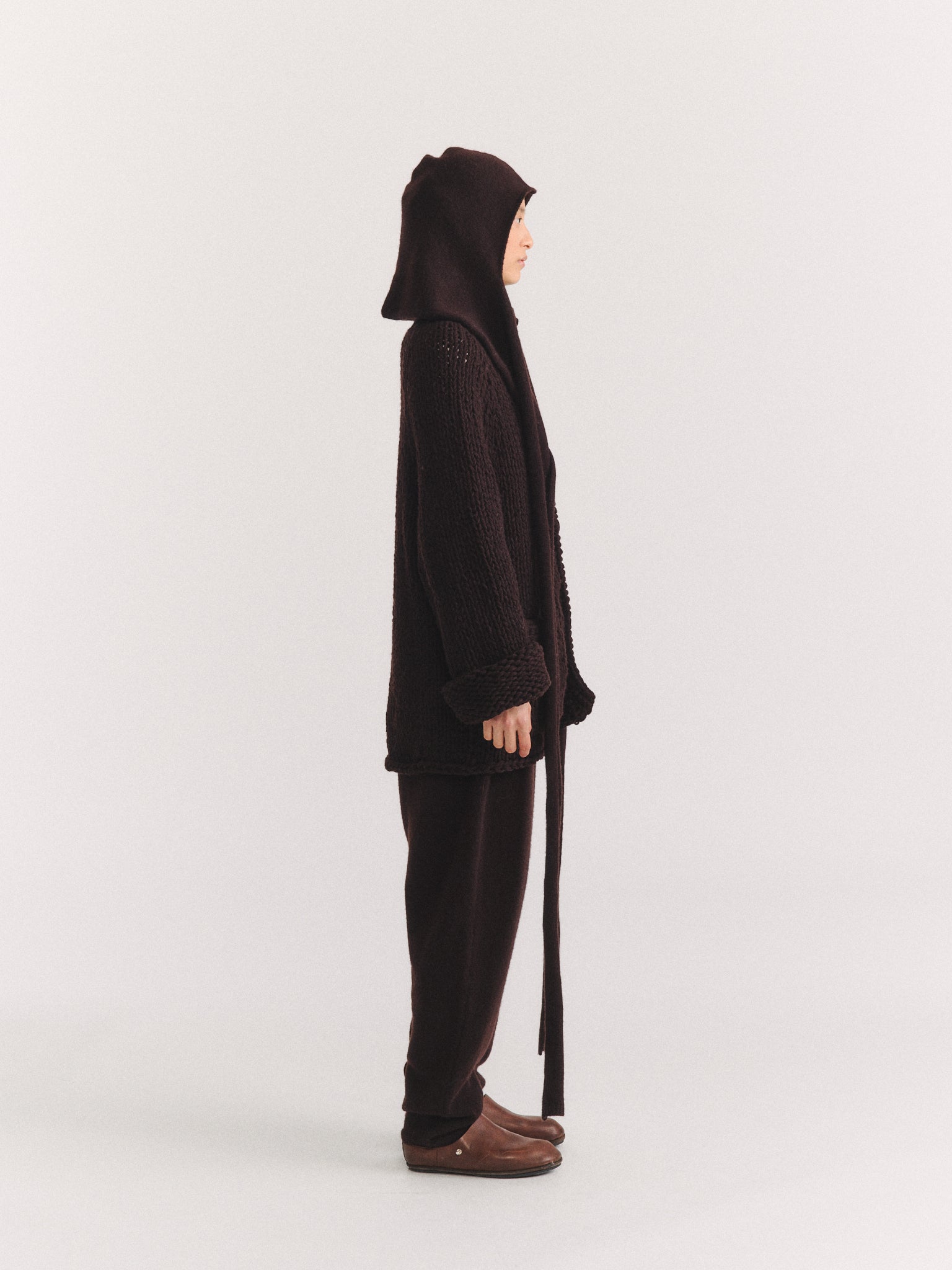 HOODED SCARF - WOOLY - EBONY