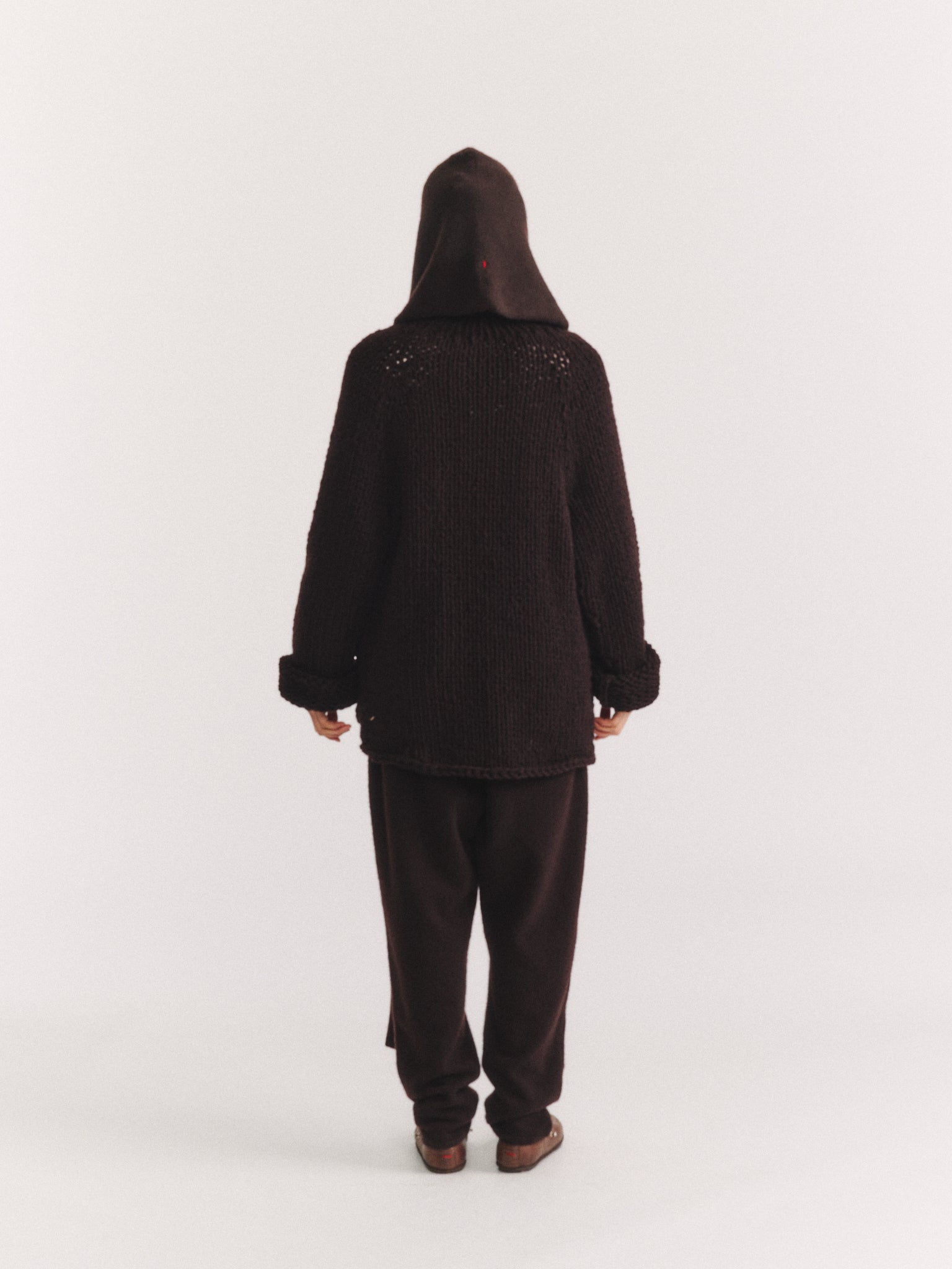 HOODED SCARF - WOOLY - EBONY